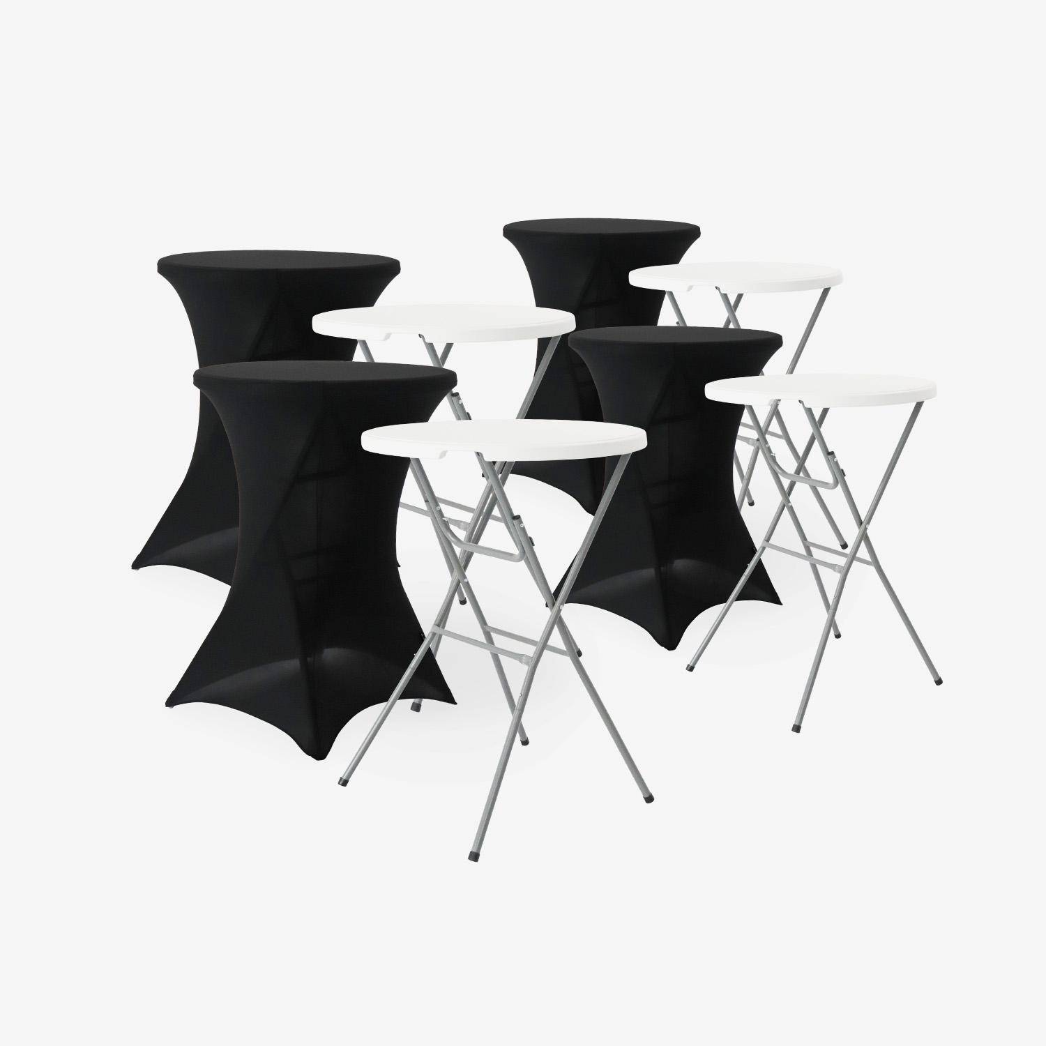 Lot de 4 tables de réception pliantes acier avec housse de protection housse en polyester noit Gala ,sweeek,Photo2