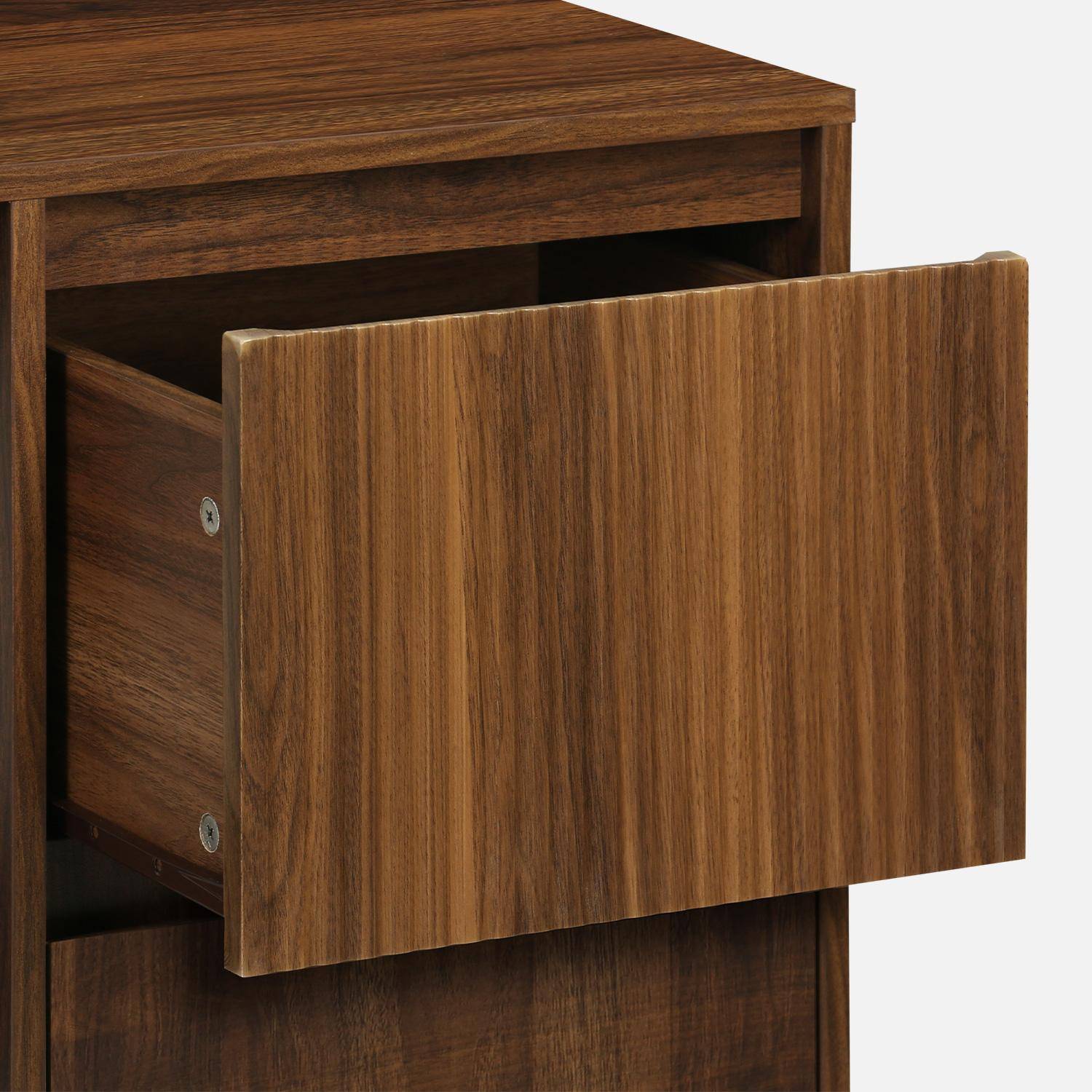 Escritorio escandinavo decoración madera 2 cajones, Linear, Madera de nogal, 120x48x75 cm,sweeek,Photo4