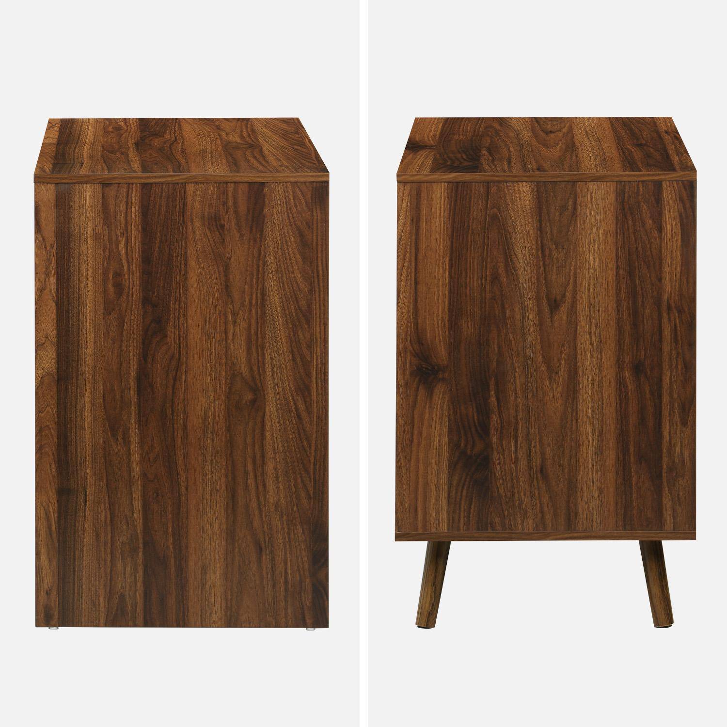 Escritorio escandinavo decoración madera 2 cajones, Linear, Madera de nogal, 120x48x75 cm Photo3