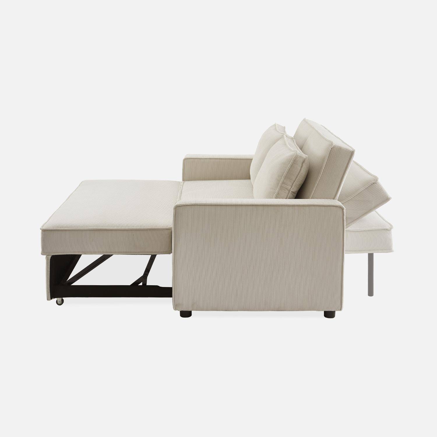 3-seater corduroy sofa bed, Chill, 172.5x91.5x88.5 cm Photo7