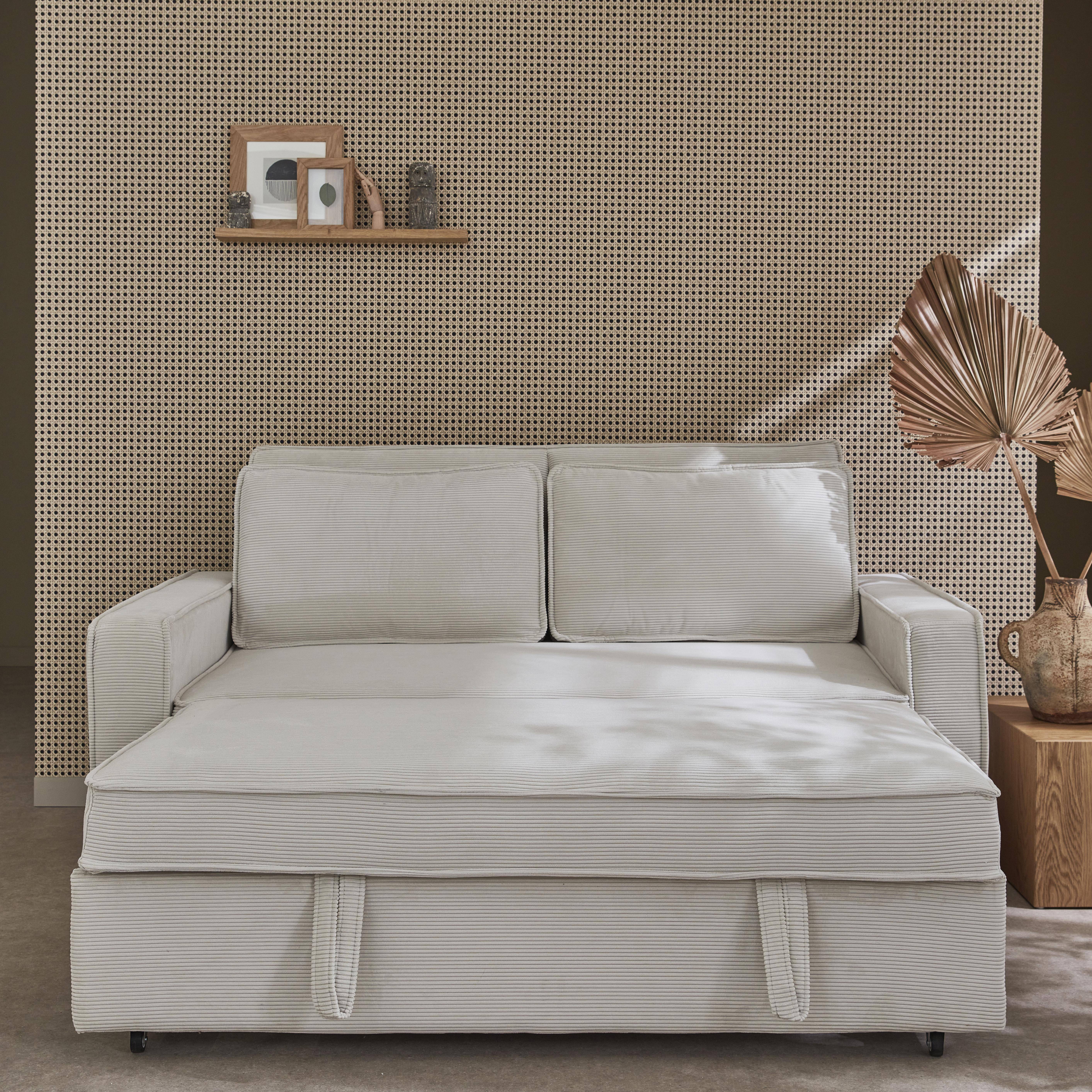3-seater corduroy sofa bed, Chill, 172.5x91.5x88.5 cm Photo3