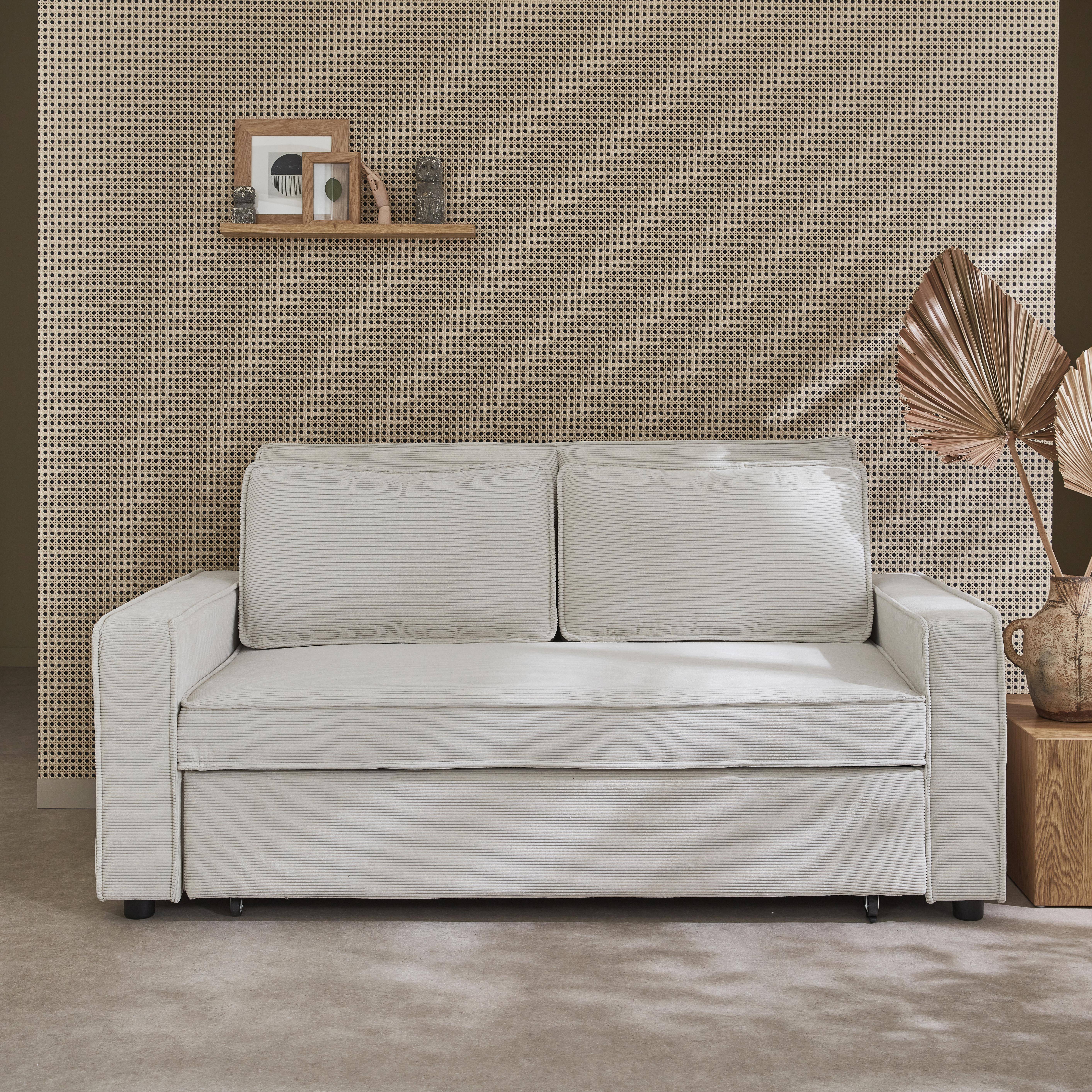 3-seater corduroy sofa bed, Chill, 172.5x91.5x88.5 cm Photo1