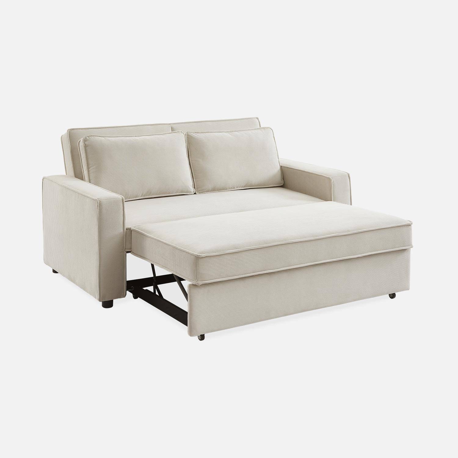 3-seater corduroy sofa bed, Chill, 172.5x91.5x88.5 cm Photo8