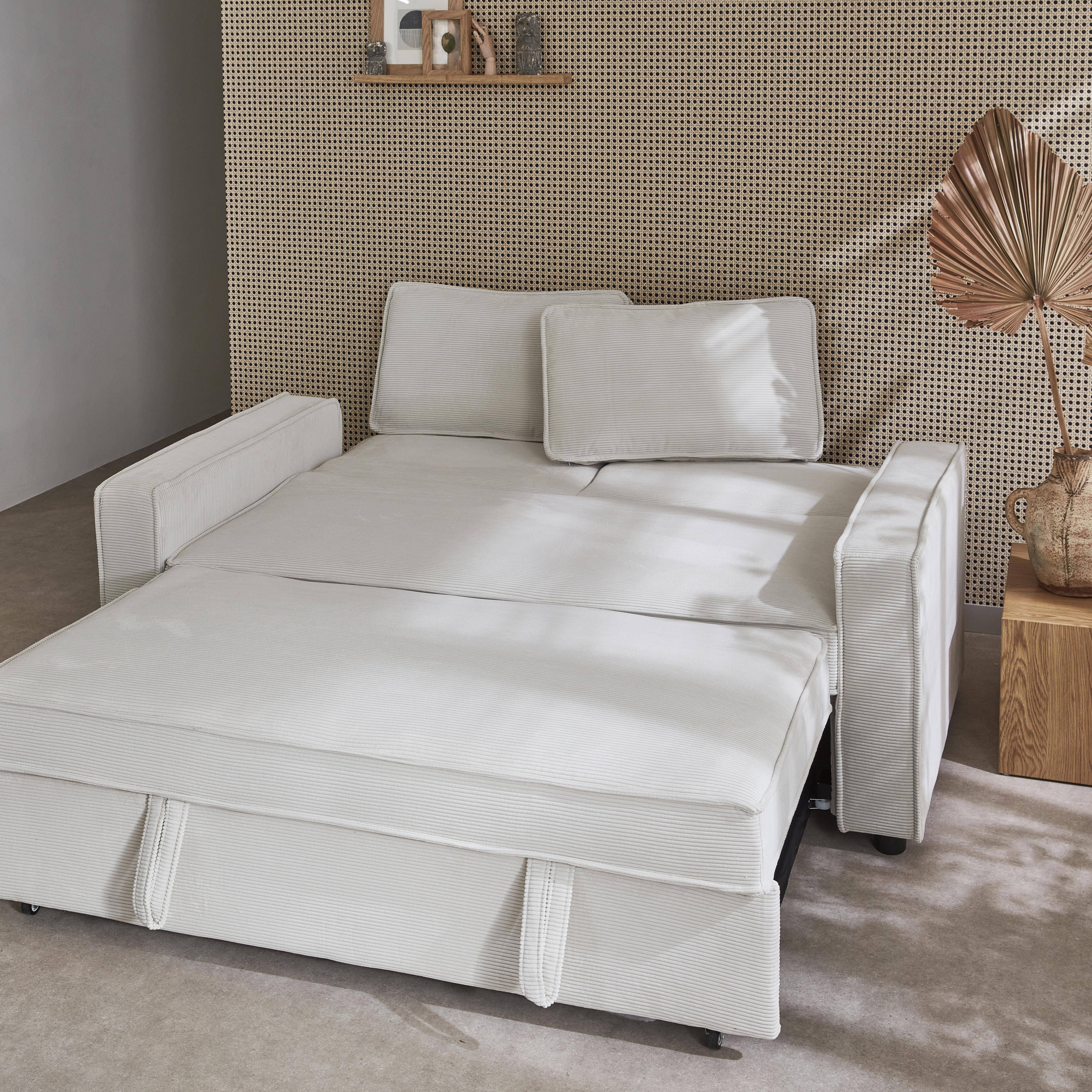 3-seater corduroy sofa bed, Chill, 172.5x91.5x88.5 cm Photo4