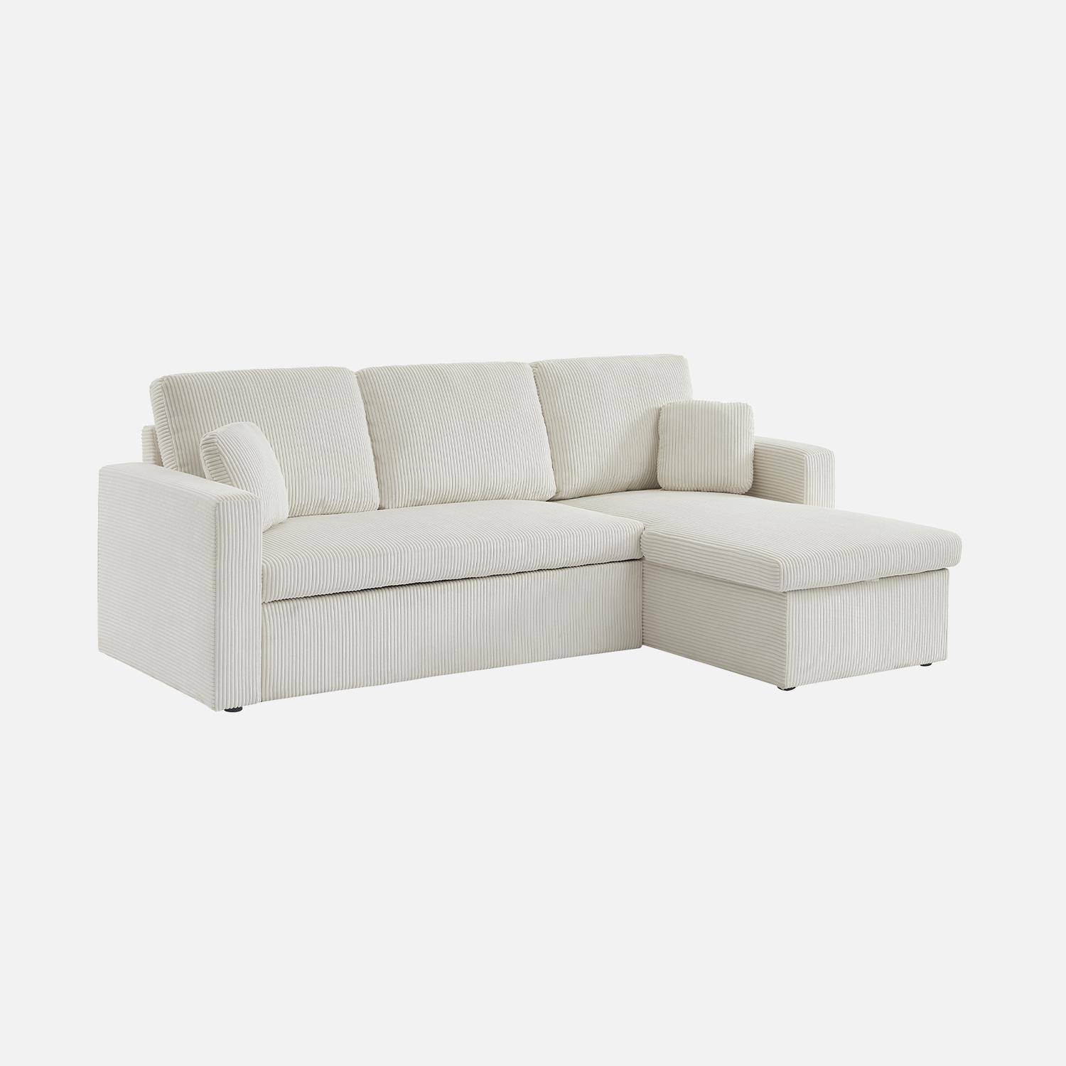 3-seater large corduroy corner sofa bed, Ida, 219x132.5x84 cm Photo4