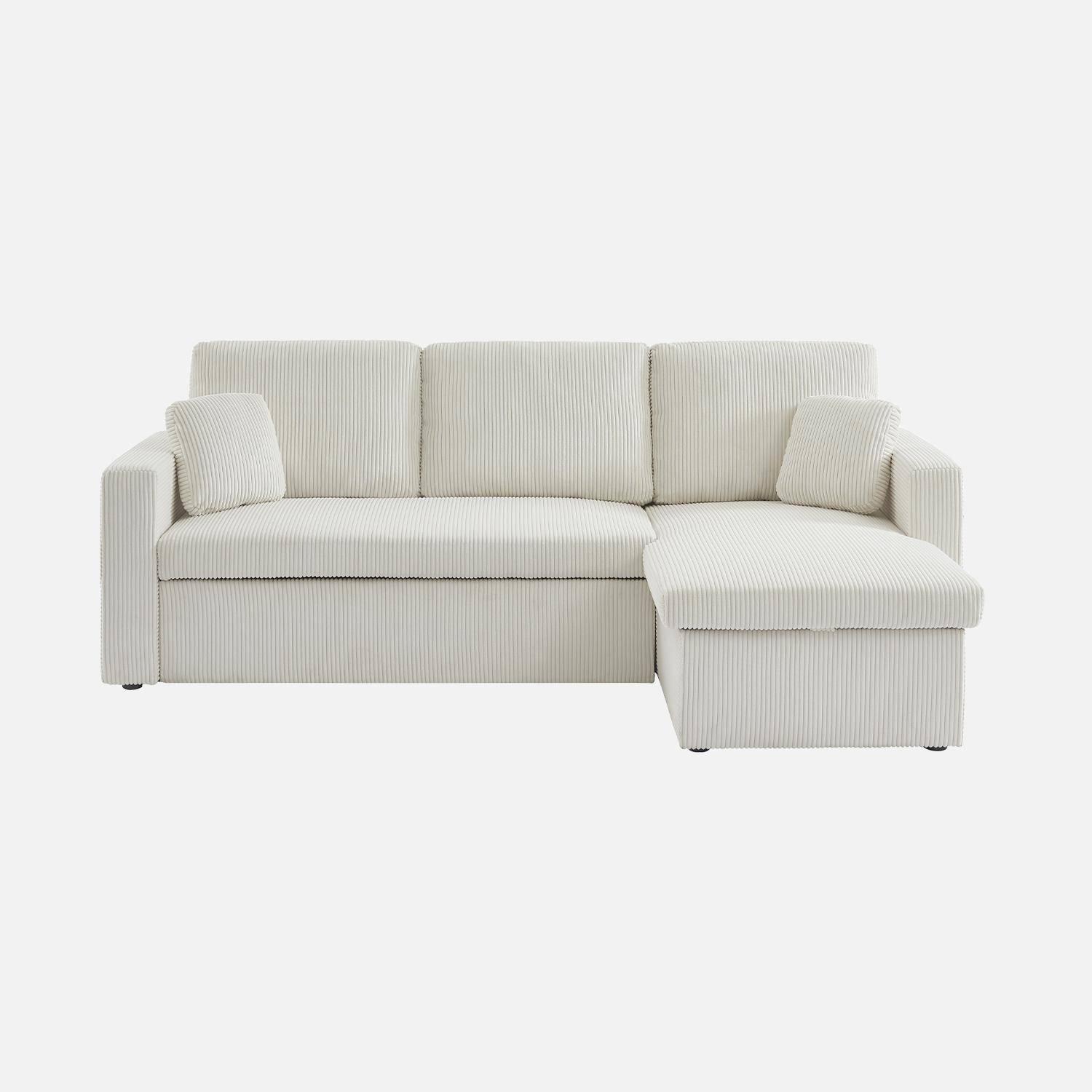3-seater large corduroy corner sofa bed, Ida, 219x132.5x84 cm Photo5