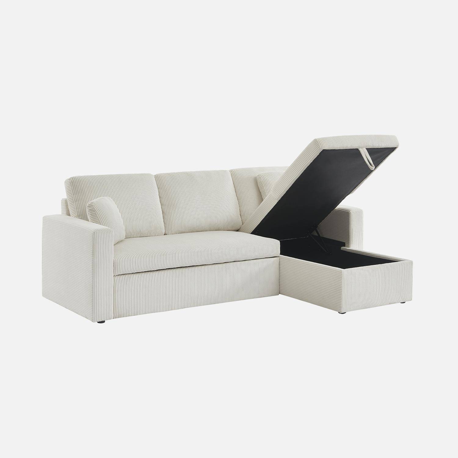 3-seater large corduroy corner sofa bed, Ida, 219x132.5x84 cm Photo6