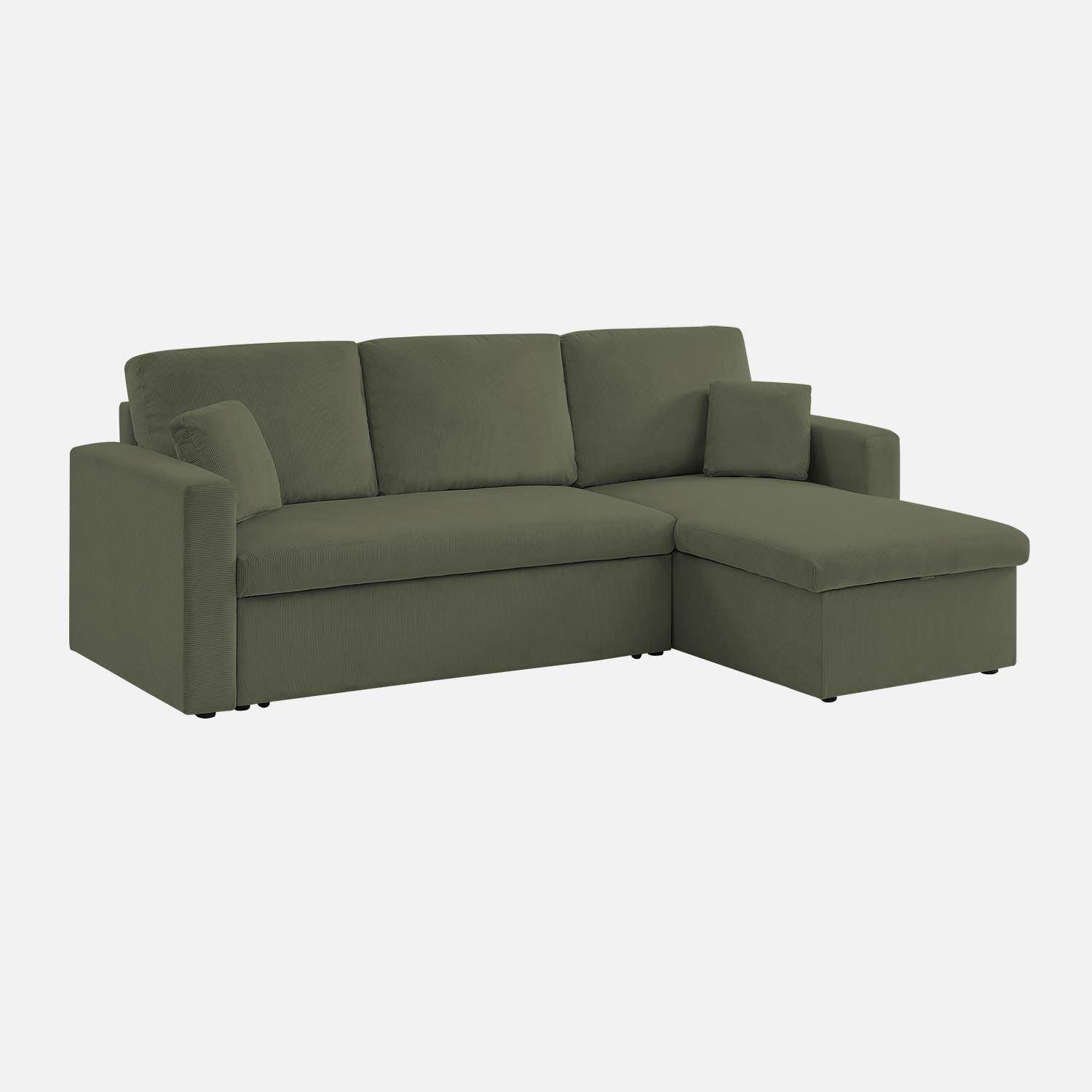 3-seater corduroy corner sofa bed, Ida corduroy, 219x132.5x84 cm Photo4