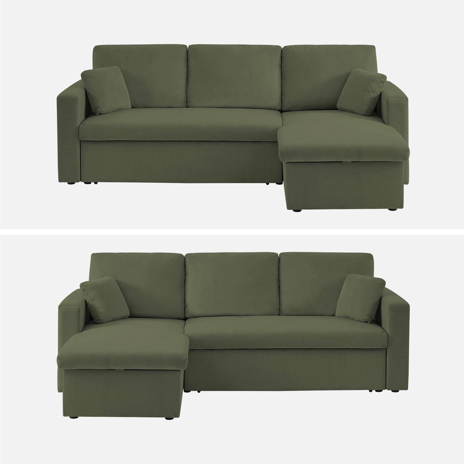 3-seater corduroy corner sofa bed, Ida corduroy, 219x132.5x84 cm Photo5