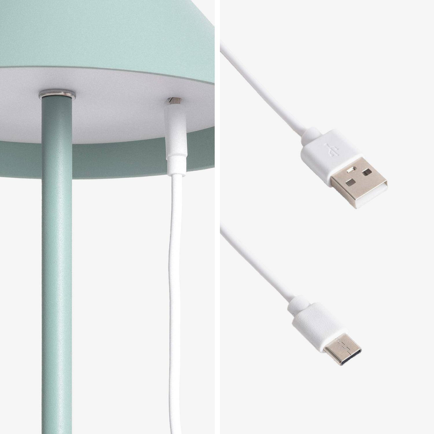 Draadloze oplaadbare LED vloerlamp voor binnen/buiten Adam, celadon groen H 135cm Ø 19cm Photo5