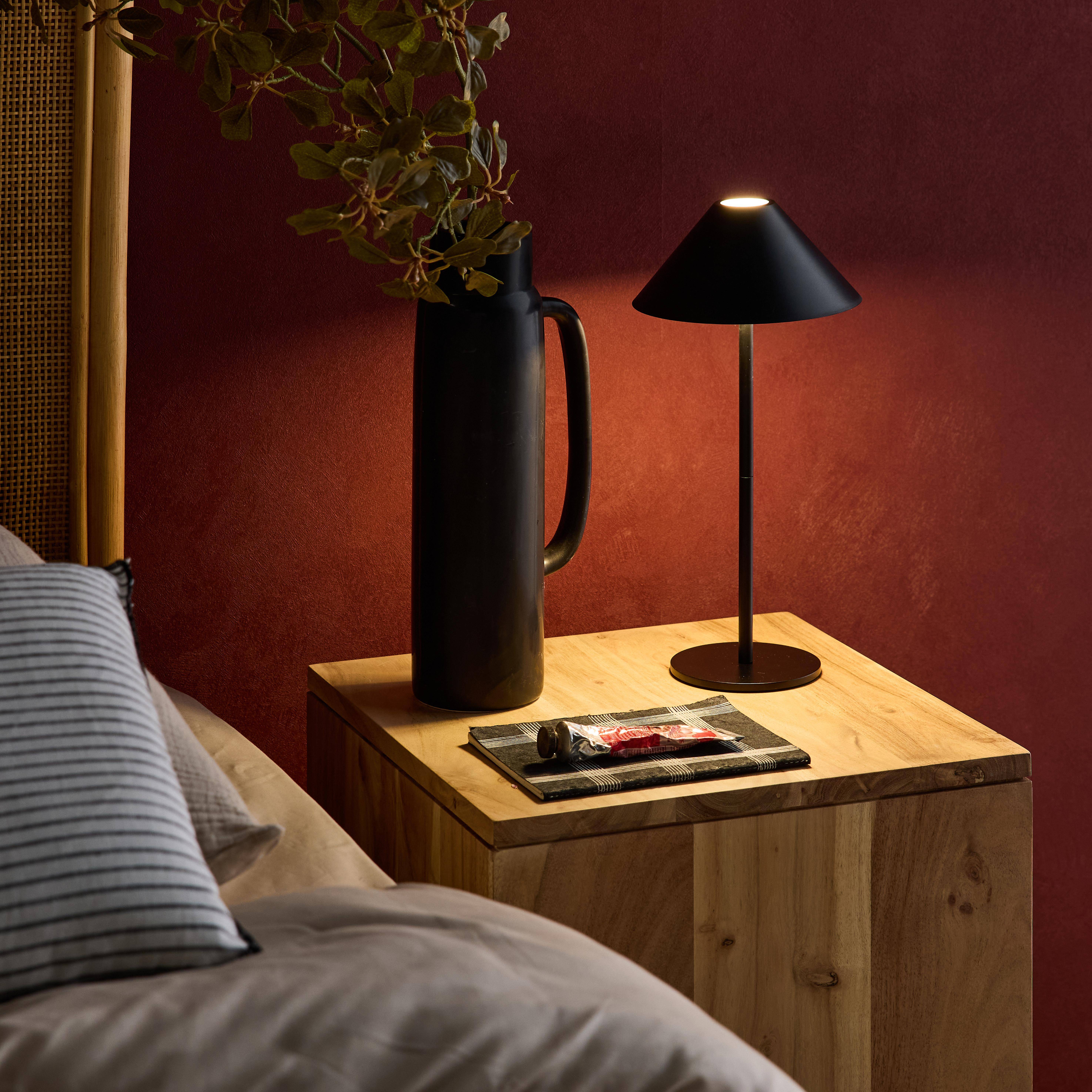 Lampe à poser intérieur/extérieur LED sans fil rechargeable Adam noir H 135cm Ø 19cm Photo2