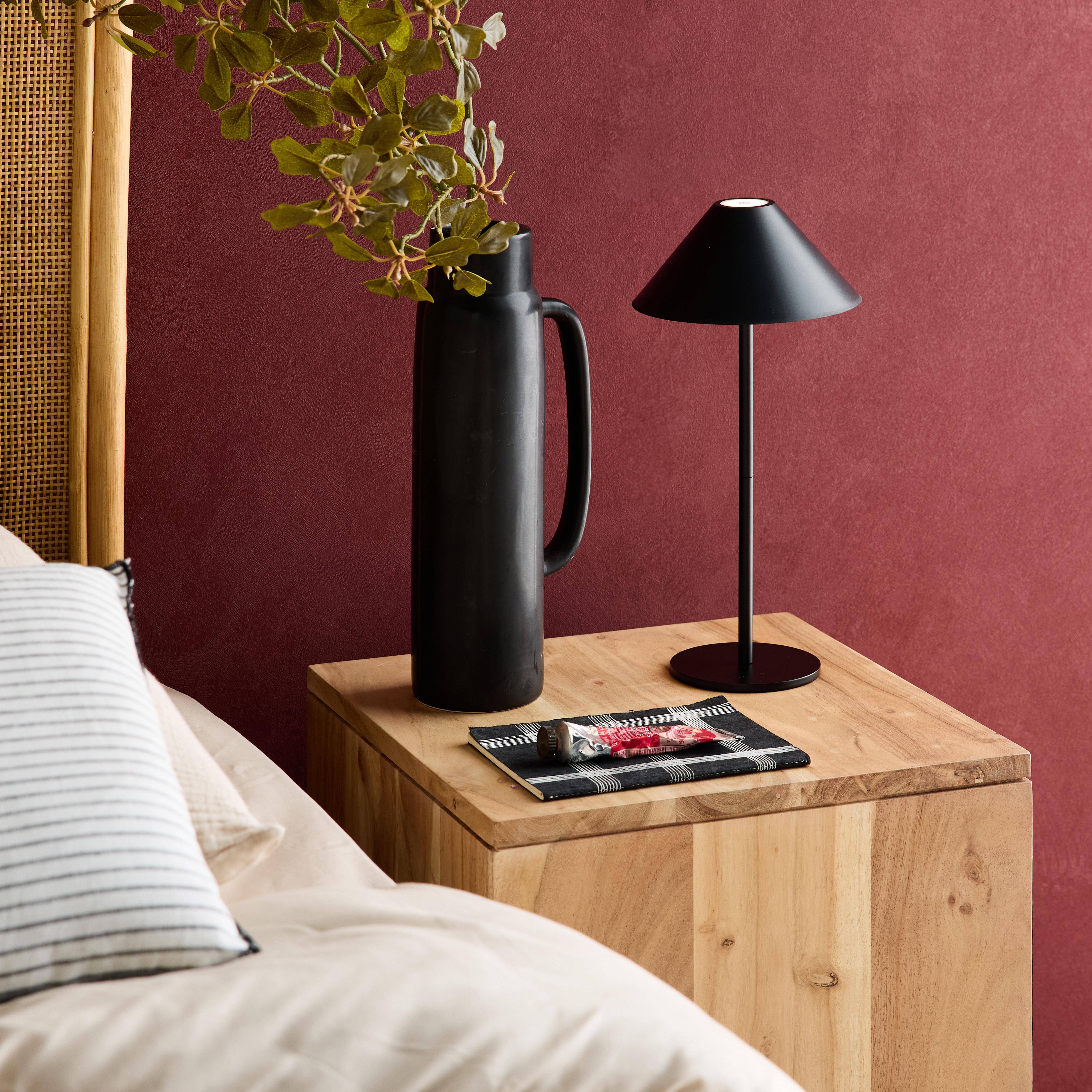 Lampe à poser intérieur/extérieur LED sans fil rechargeable Adam noir H 135cm Ø 19cm Photo1