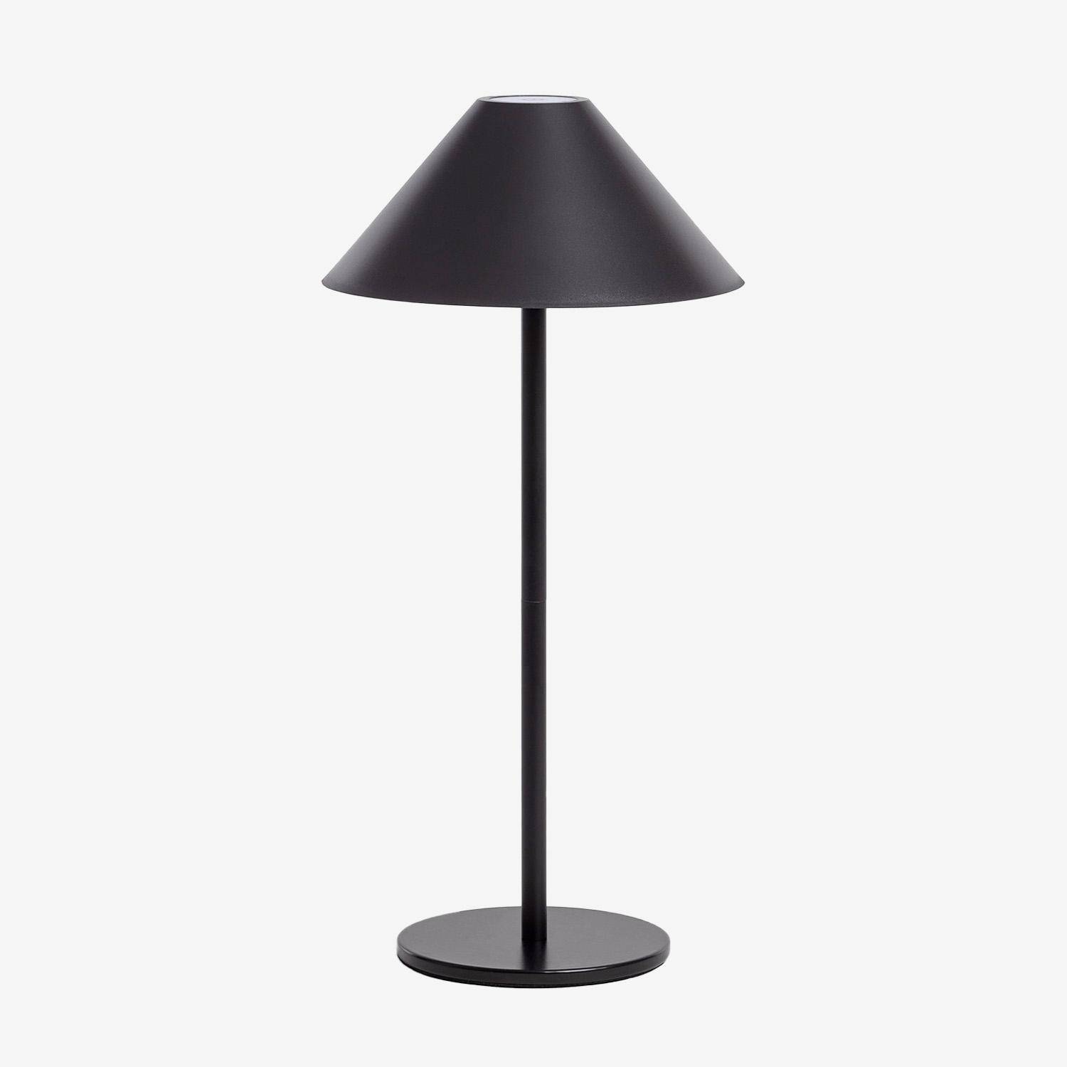 Lampe à poser intérieur/extérieur LED sans fil rechargeable Adam noir H 135cm Ø 19cm Photo3