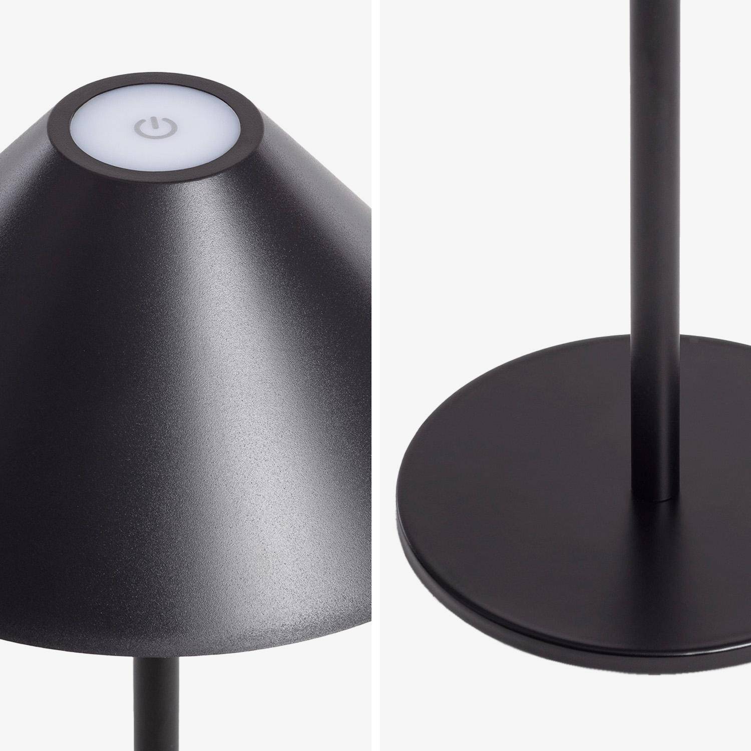 Lampe à poser intérieur/extérieur LED sans fil rechargeable Adam noir H 135cm Ø 19cm Photo4