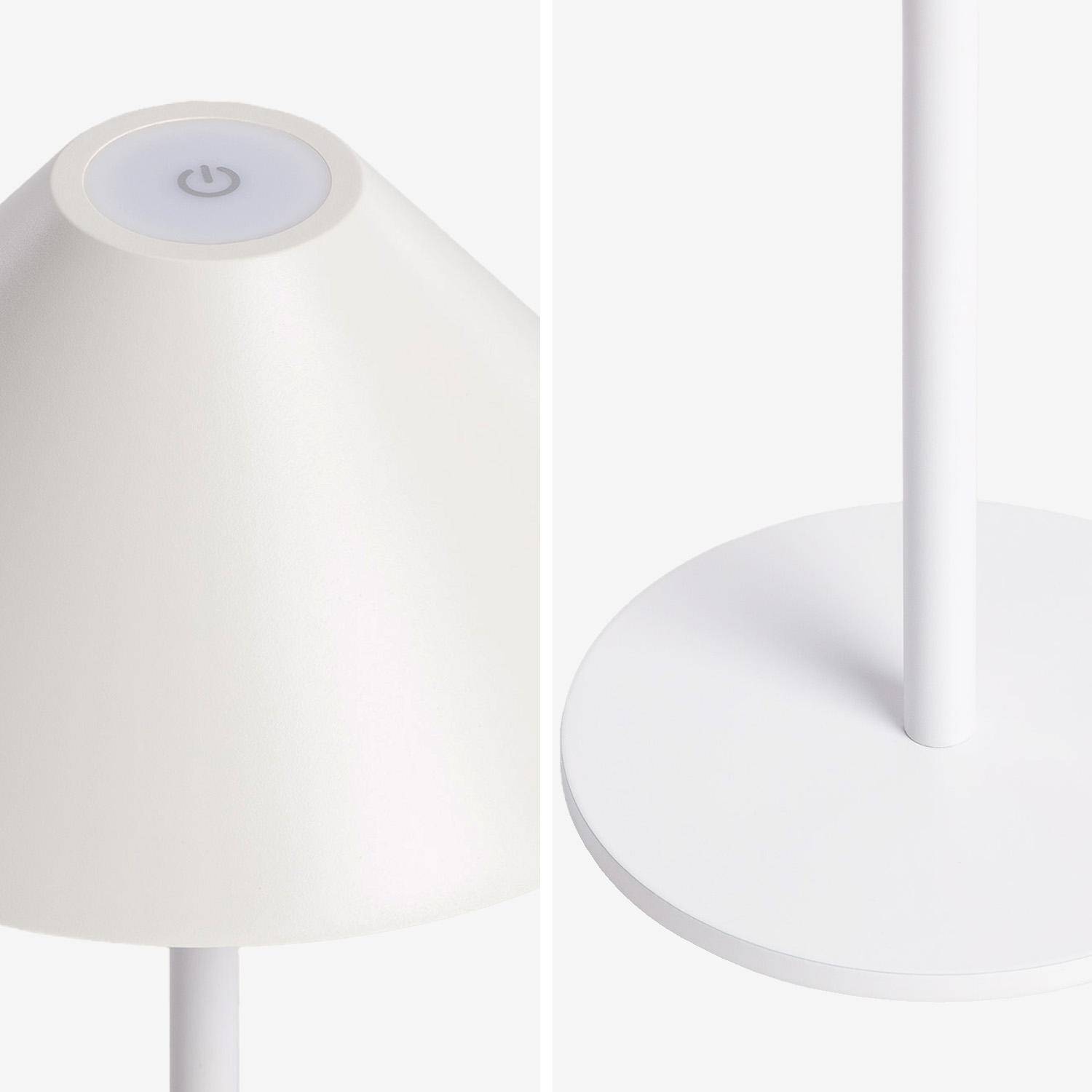 Lampe à poser intérieur/extérieur LED sans fil rechargeable Adam blanc H 135cm Ø 19cm,sweeek,Photo4