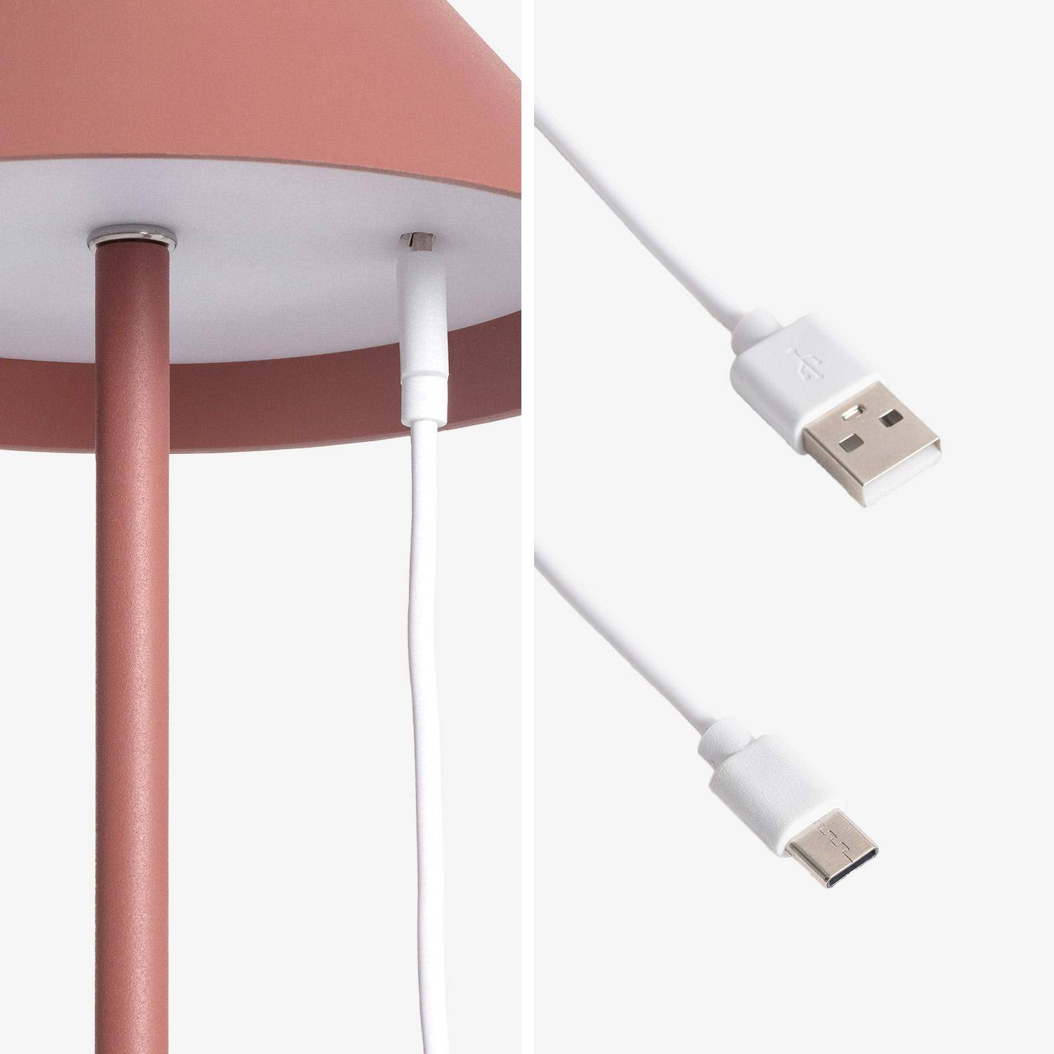 Lampe à poser intérieur/extérieur LED sans fil rechargeable Adam terracotta H 135cm Ø 19cm Photo5