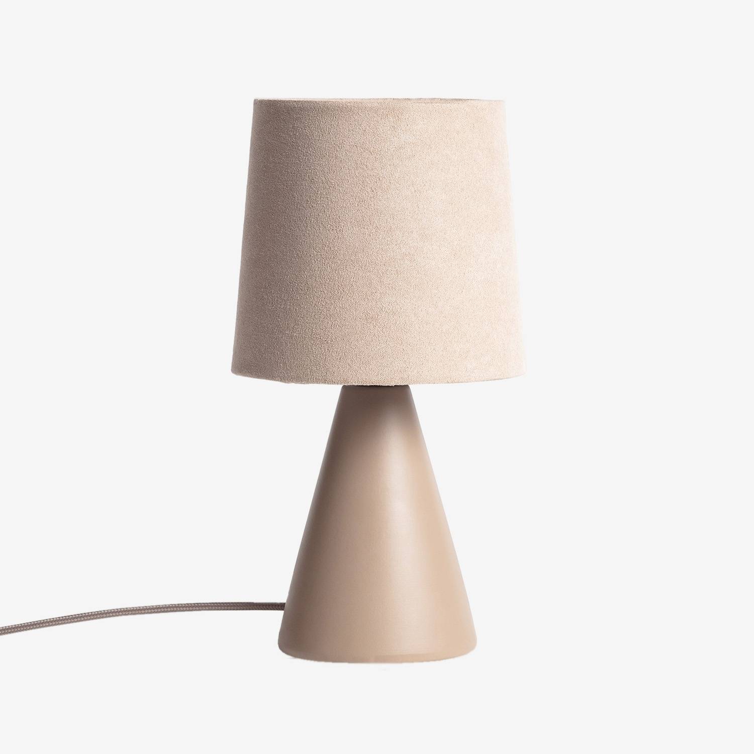 Lámpara de mesa interior cerámica, 13cm, Pardo