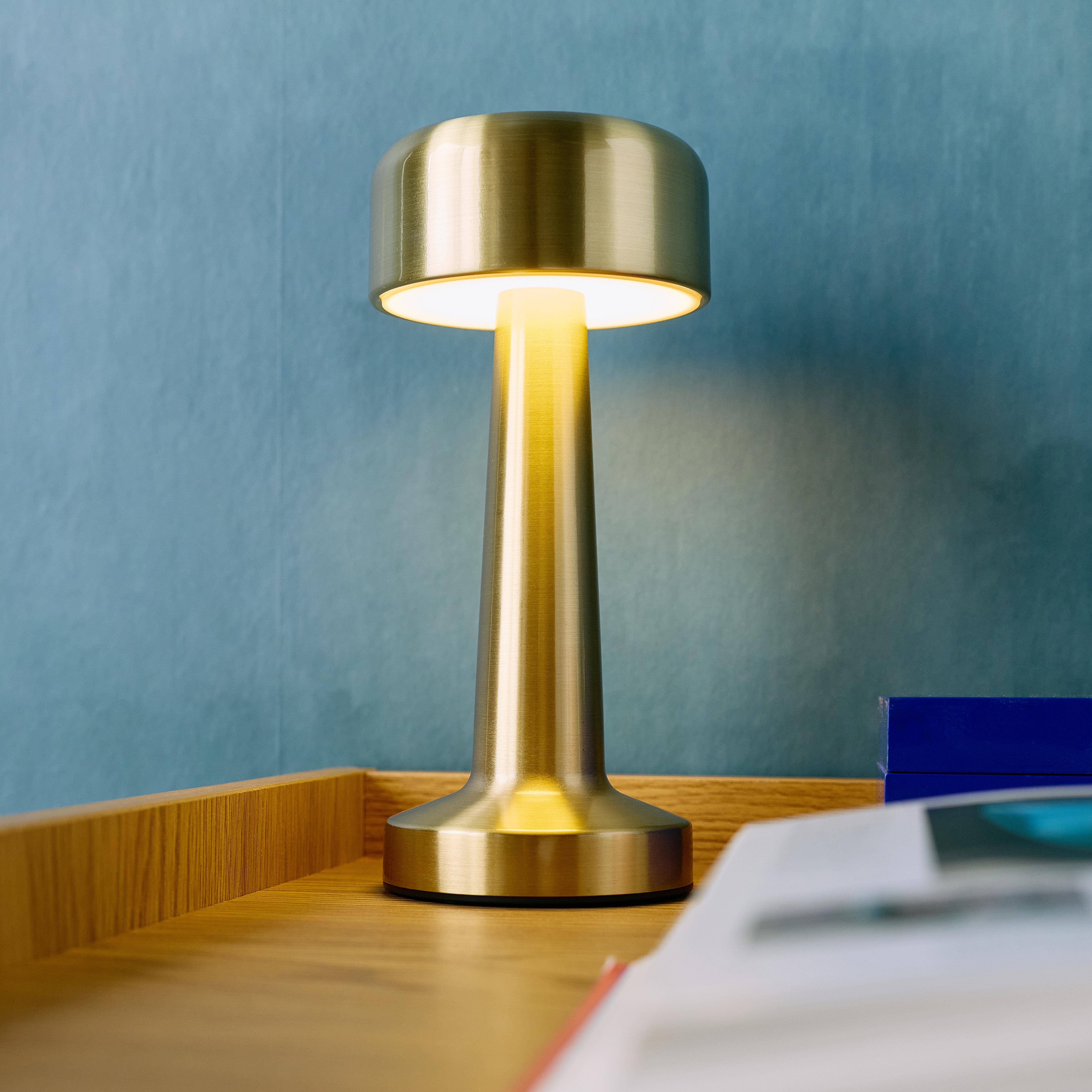 Lampe de table intérieur LED métal doré Ø9cm David,sweeek,Photo5