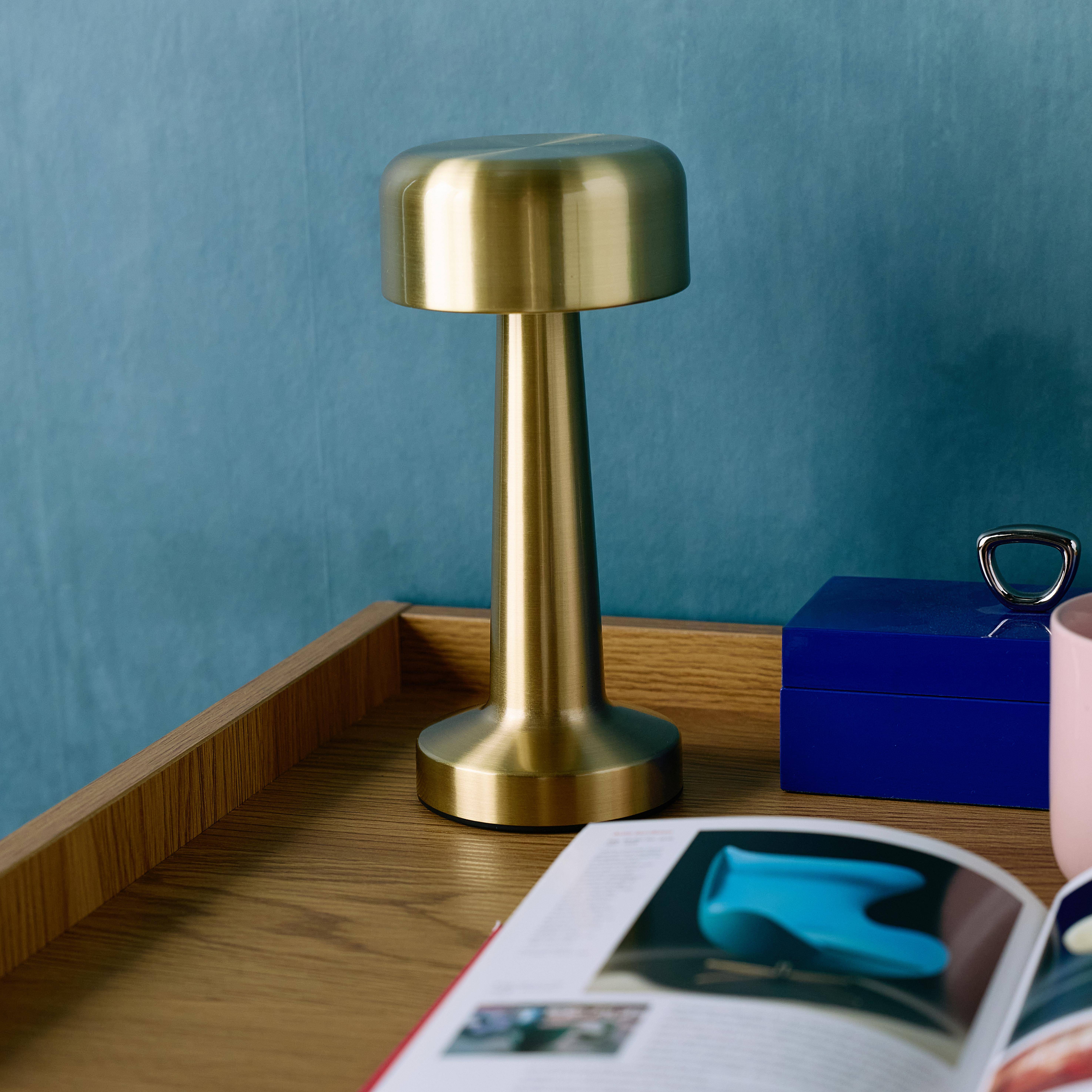 Lampe de table intérieur LED métal doré Ø9cm David Photo3