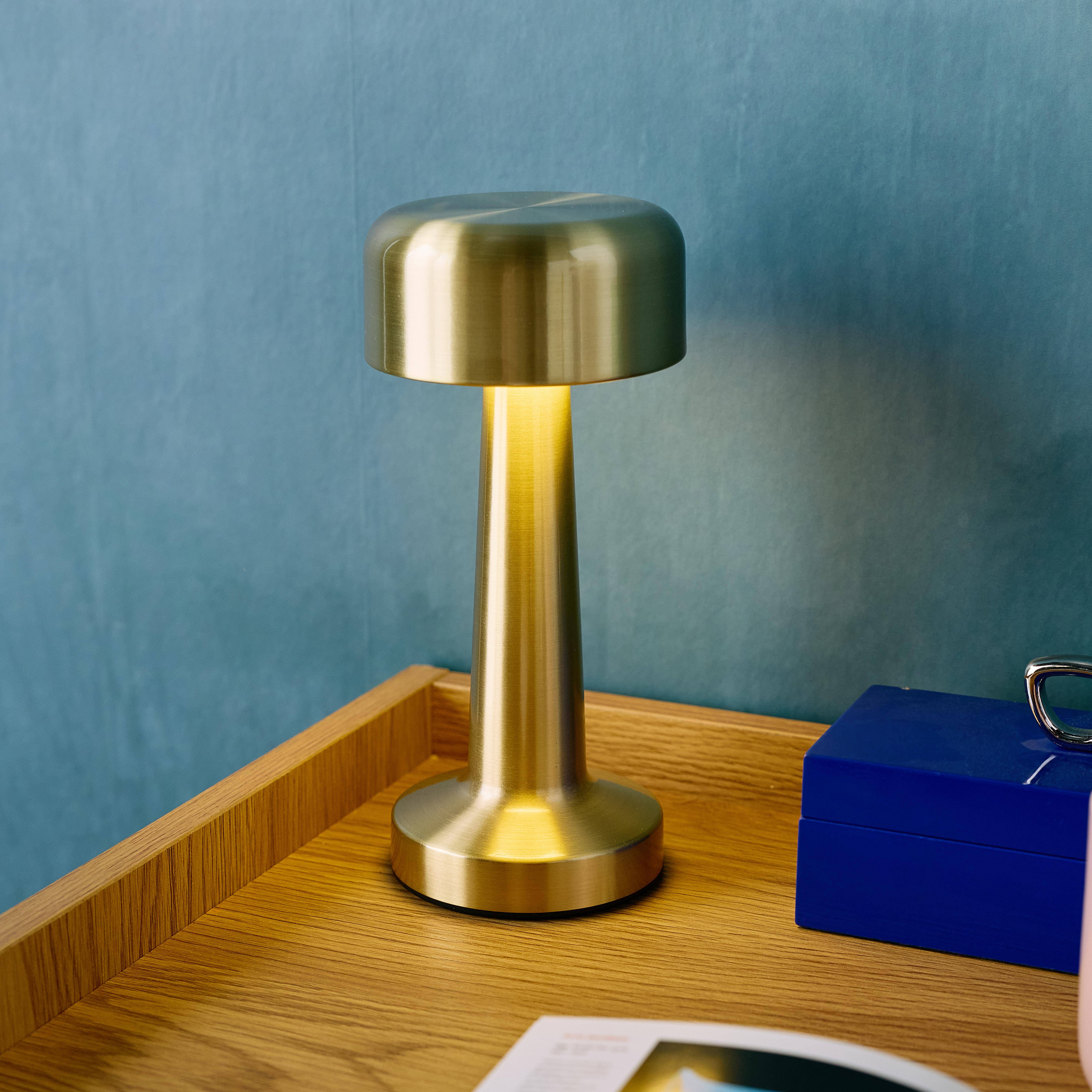 Lampe de table intérieur LED métal doré Ø9cm David Photo6