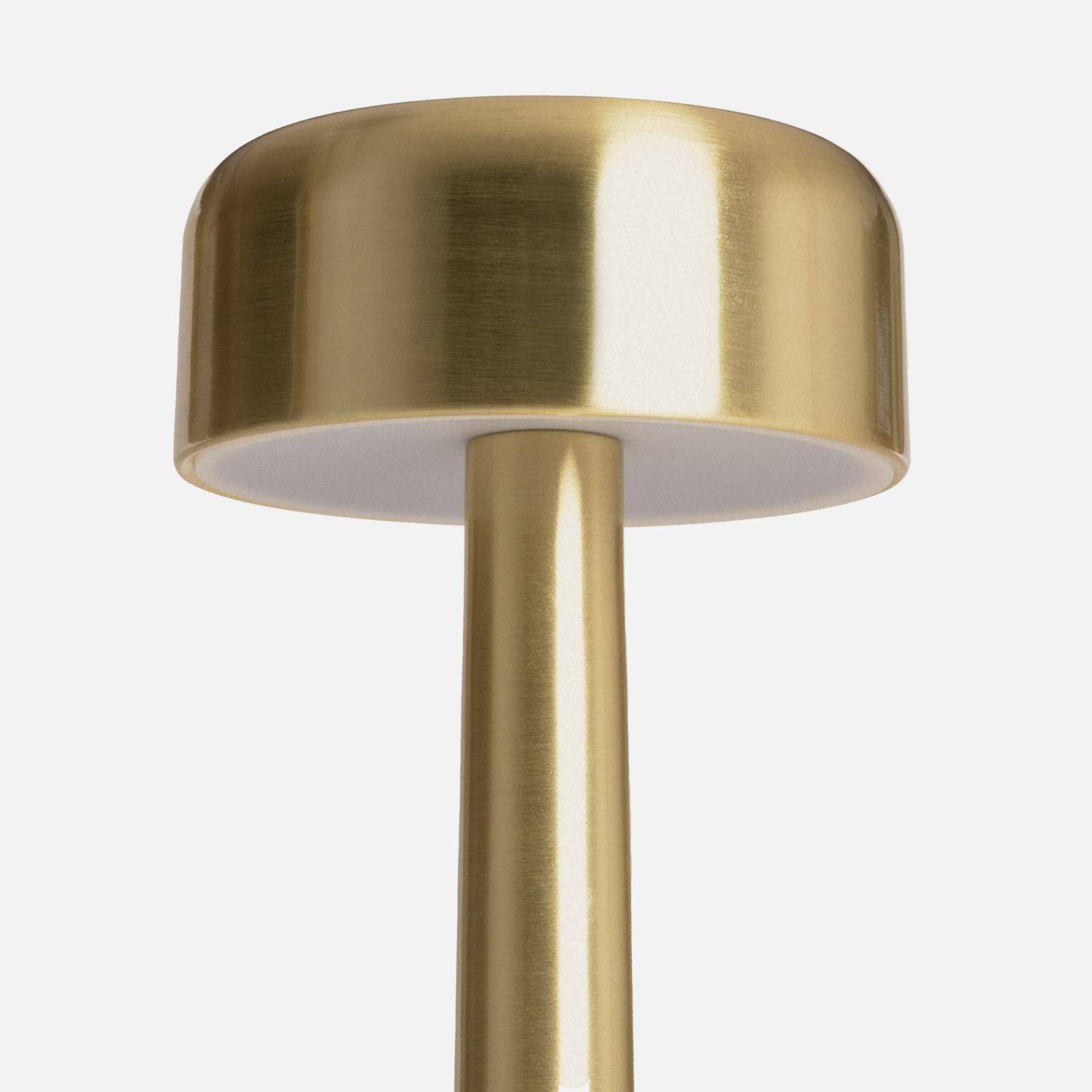 Lampada da tavolo interna LED metallo dorato, 9cm, David, 9x9x23 cm,sweeek,Photo3
