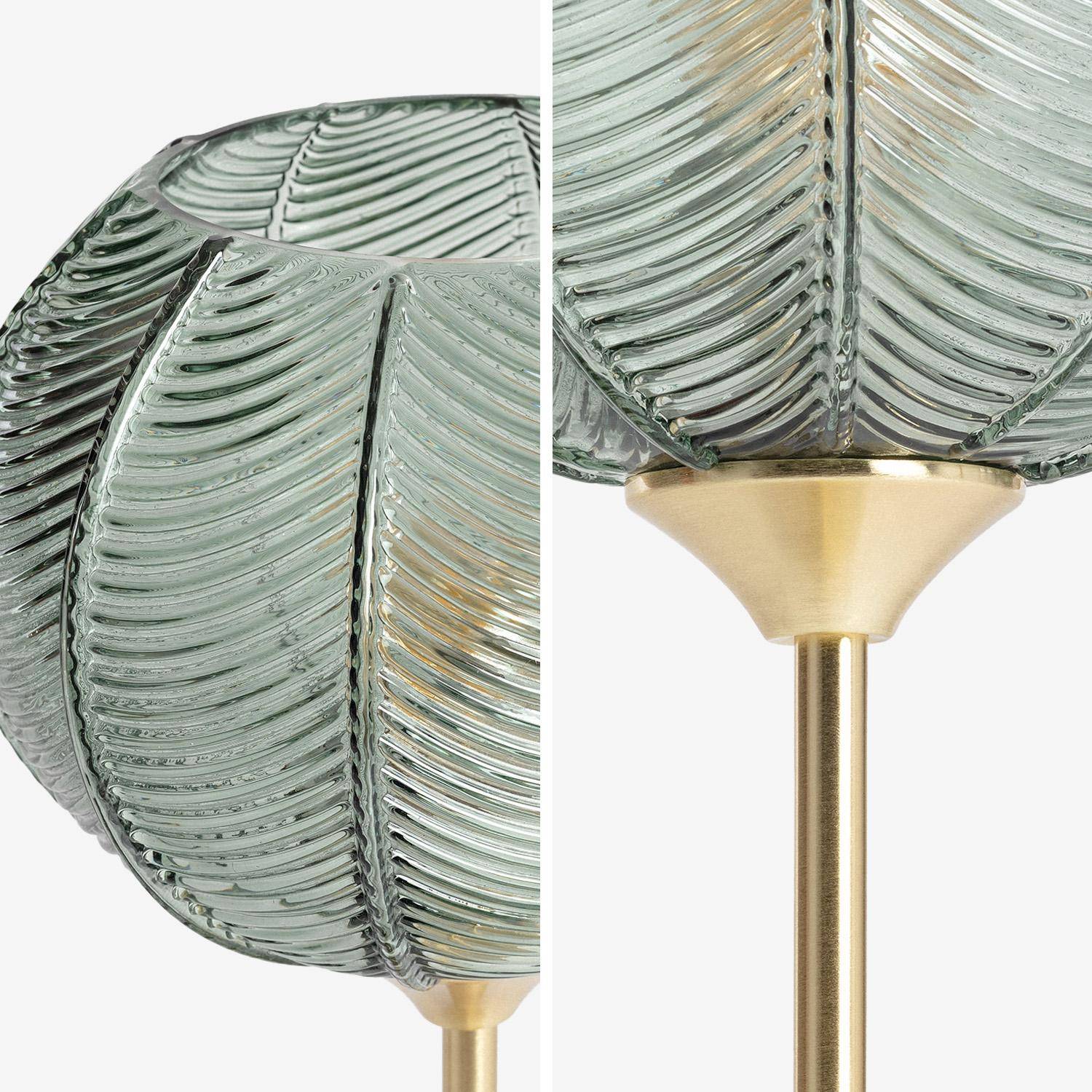Lampe à poser métal et verre effet cristal Basile vert Ø 20cm Photo4