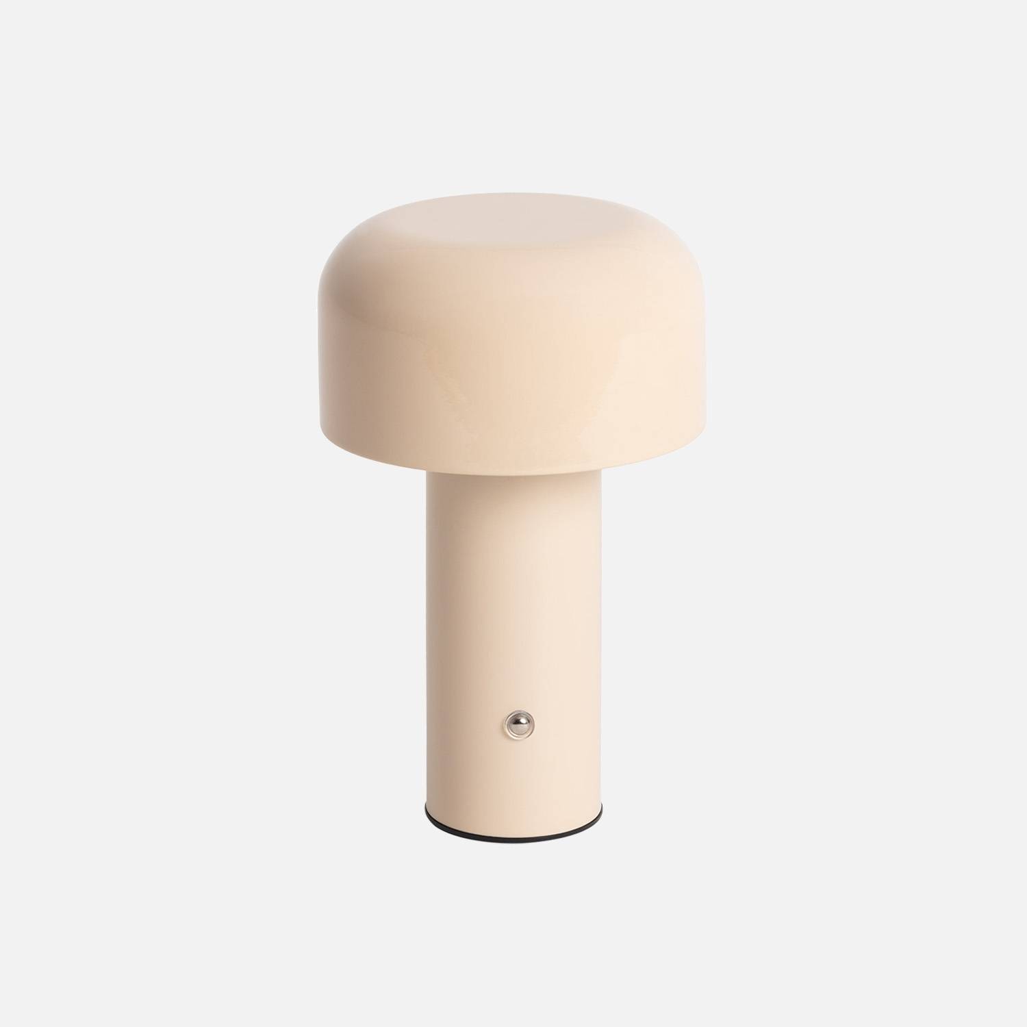 Lâmpada de mesa interior LED metal, 13cm, Beige