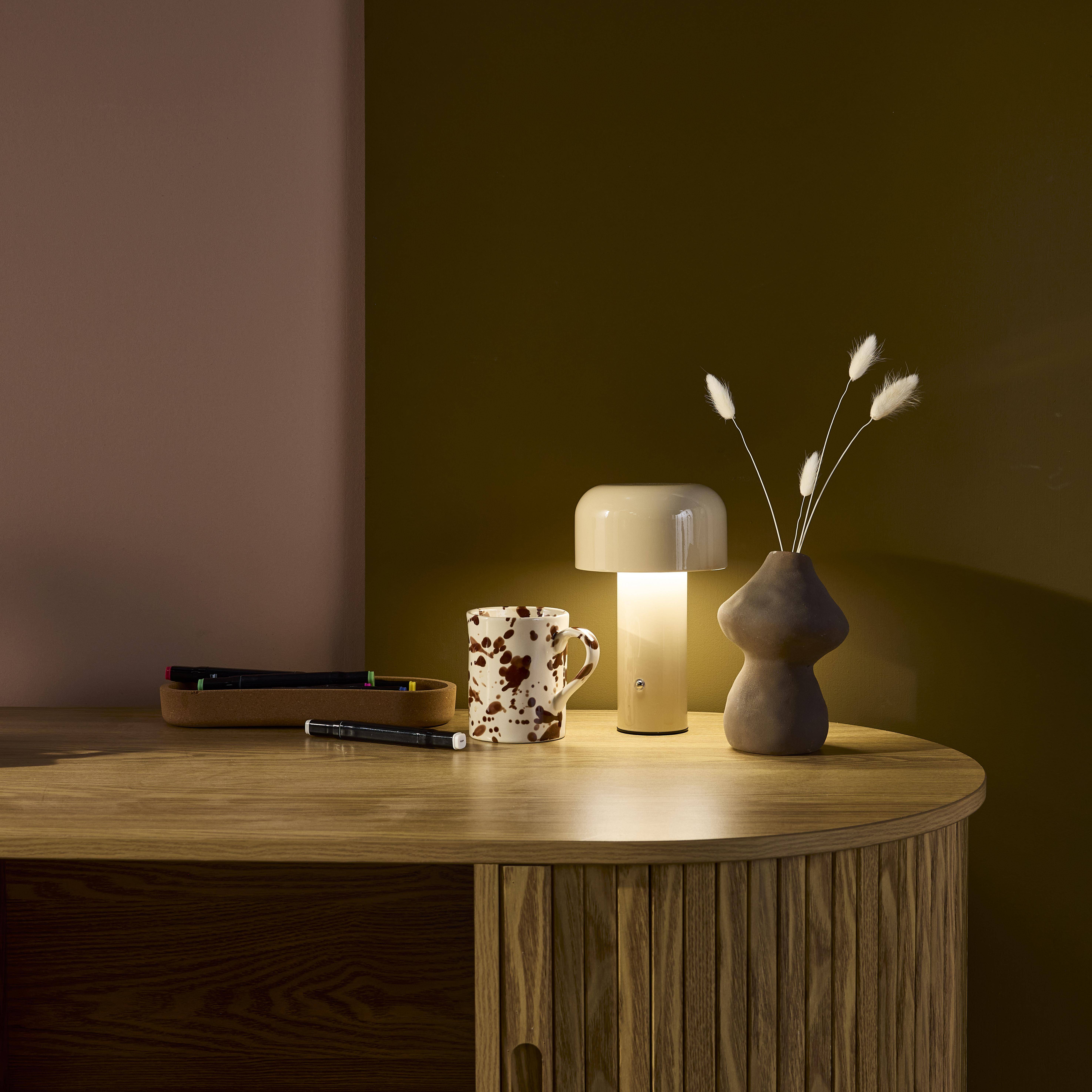 Lampada LED in metallo, 13cm, Victor, Beige, 13x13x21 cm Photo3