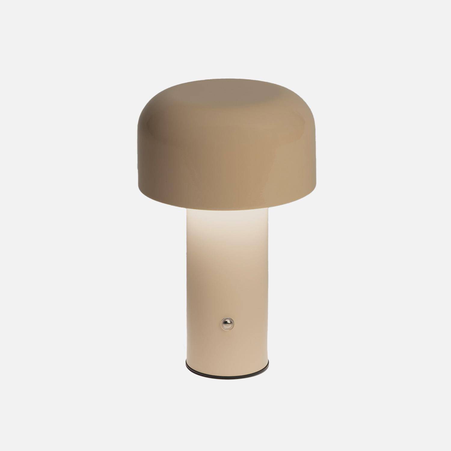 Lampe à poser LED  sans fil rechargeable Victor beige Ø 13cm,sweeek,Photo4