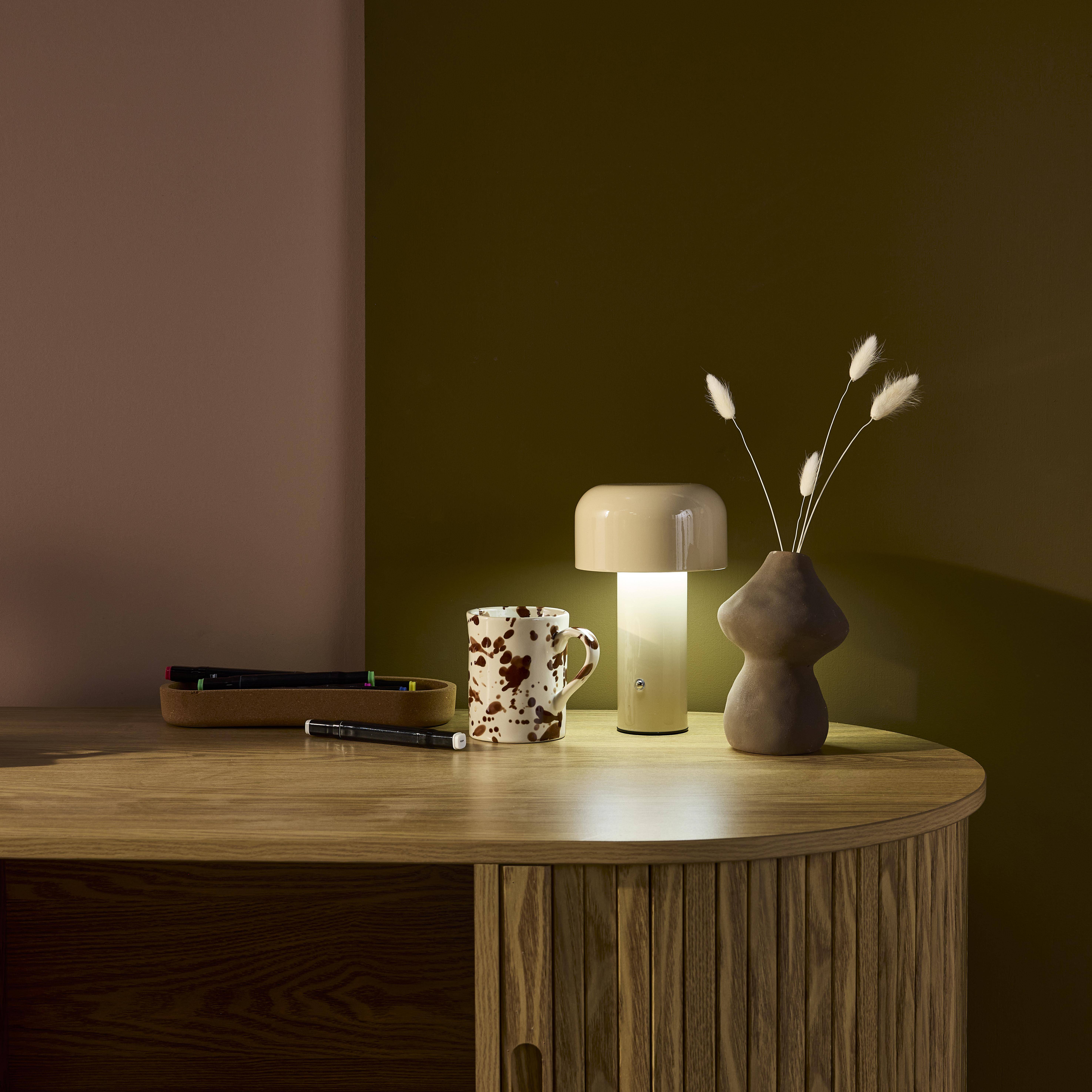 Lampada LED in metallo, 13cm, Victor, Beige, 13x13x21 cm Photo1