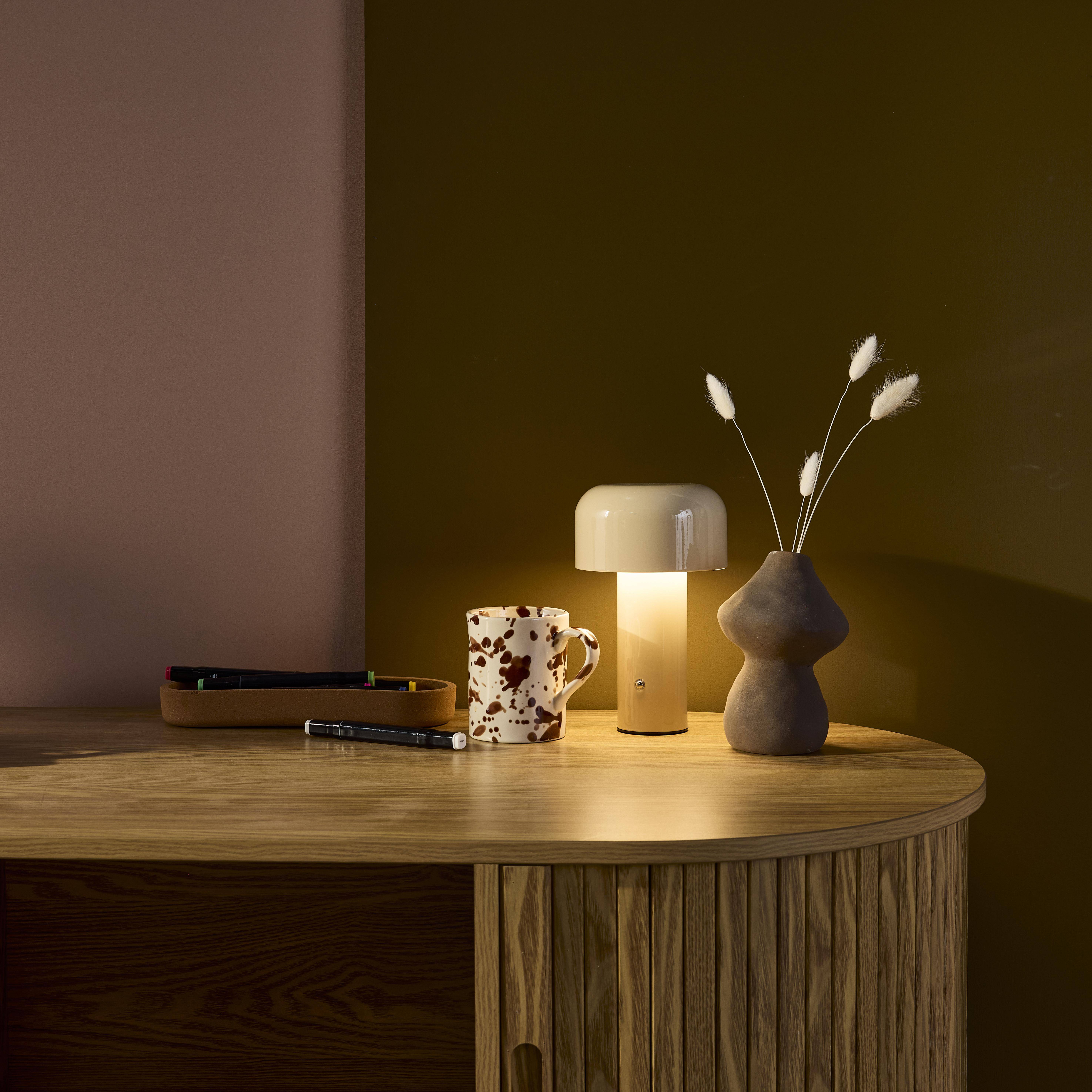 Lampada LED in metallo, 13cm, Victor, Beige, 13x13x21 cm Photo2