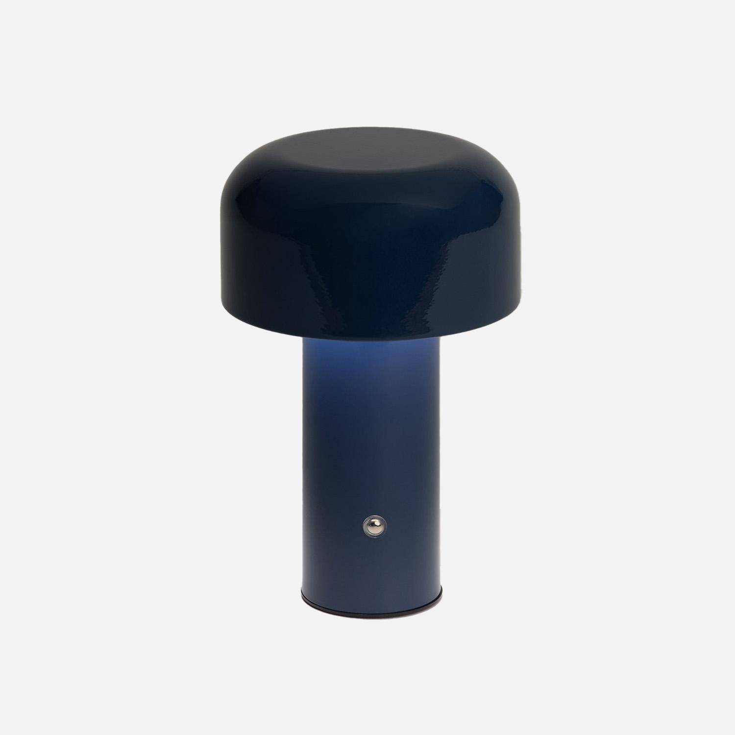 Lampe à poser LED sans fil rechargeable Victor bleu Ø 13cm Photo4