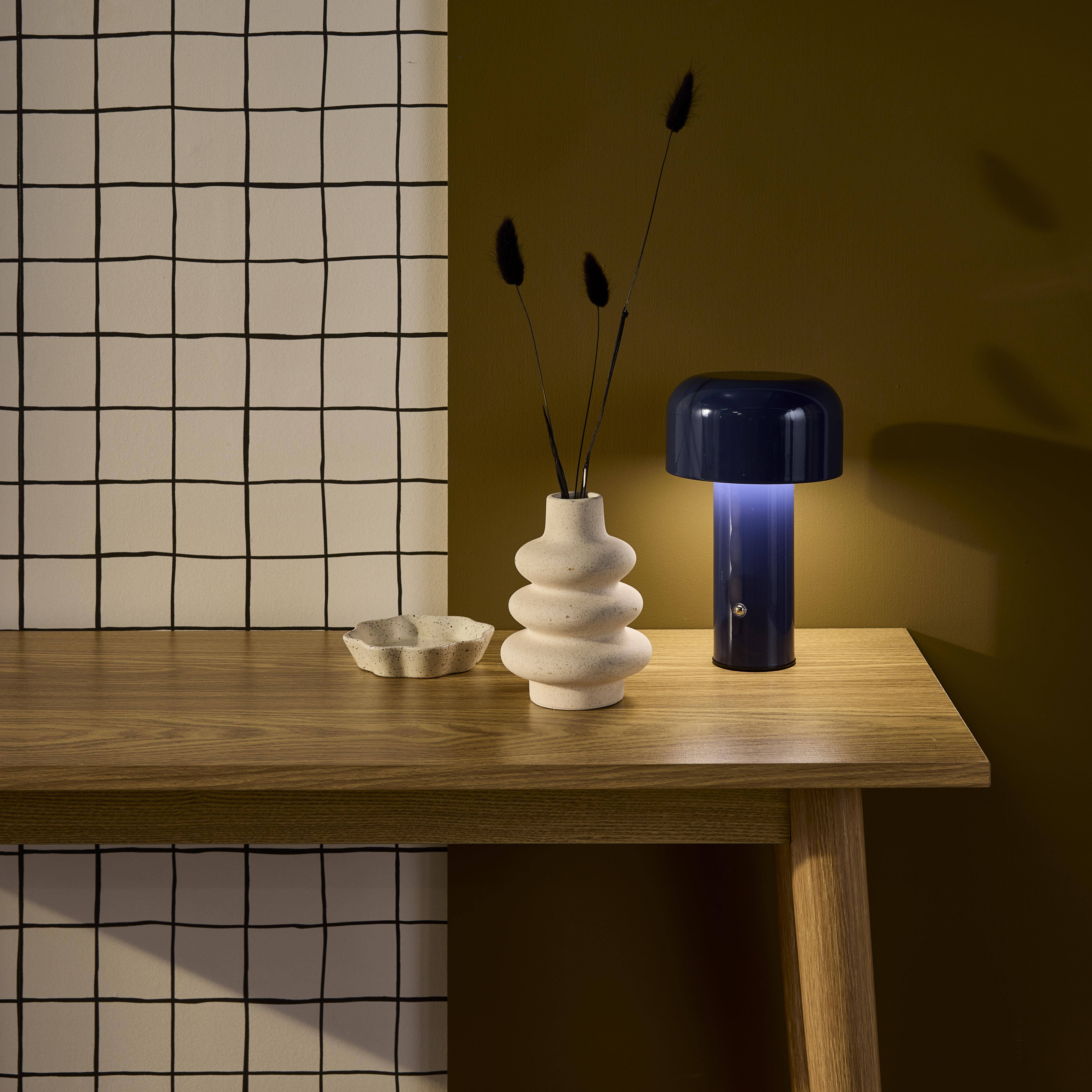 LED-Tischlampe für innen aufladbar blau Ø 13cm - Victor  Photo2