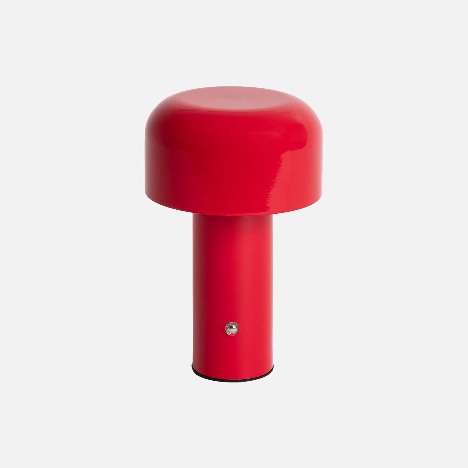 Lâmpada de mesa interior LED metal, 13cm, Vermelho