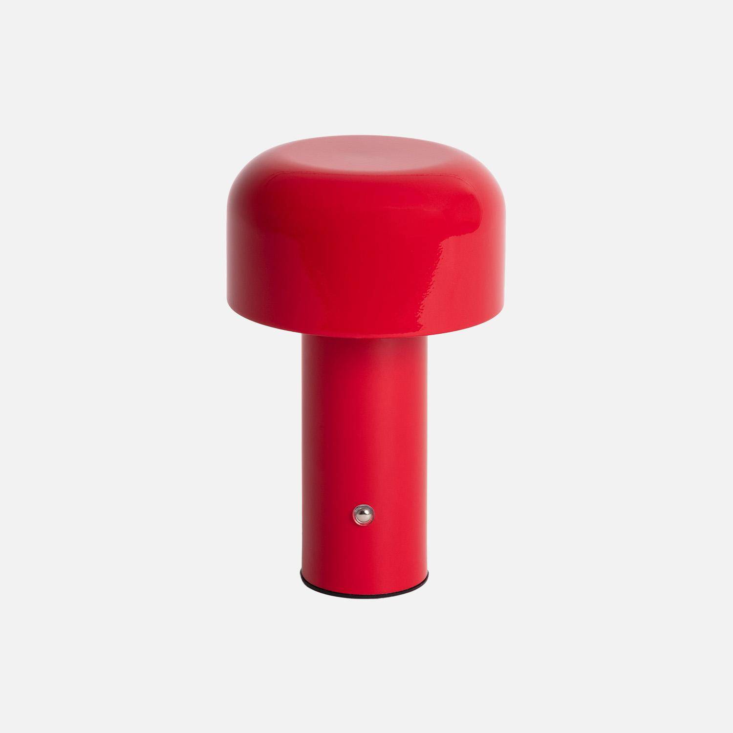 Interieur tafellamp, LED, oplaadbaar, Victor, rood Ø 13cm Photo4