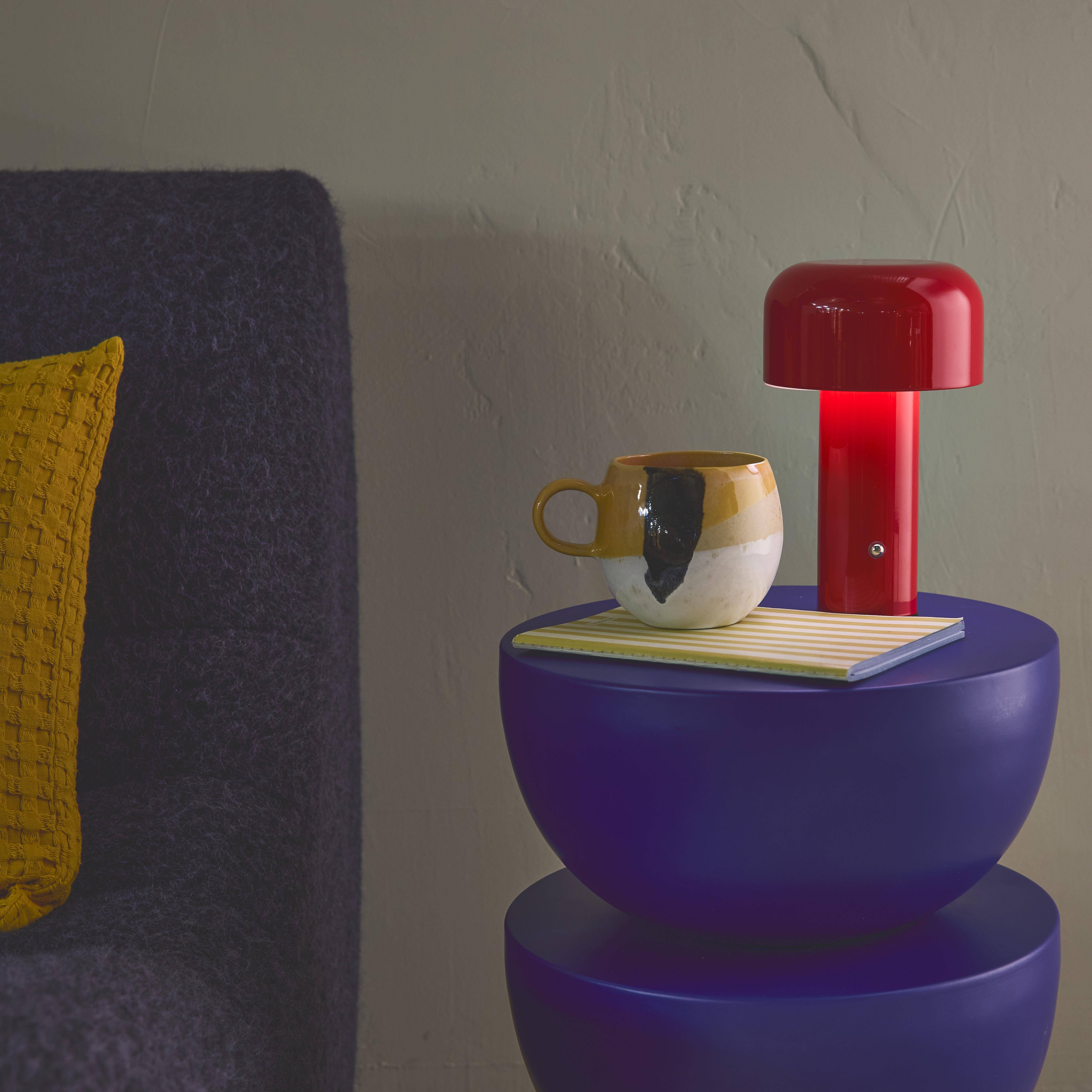 Interieur tafellamp, LED, oplaadbaar, Victor, rood Ø 13cm,sweeek,Photo2