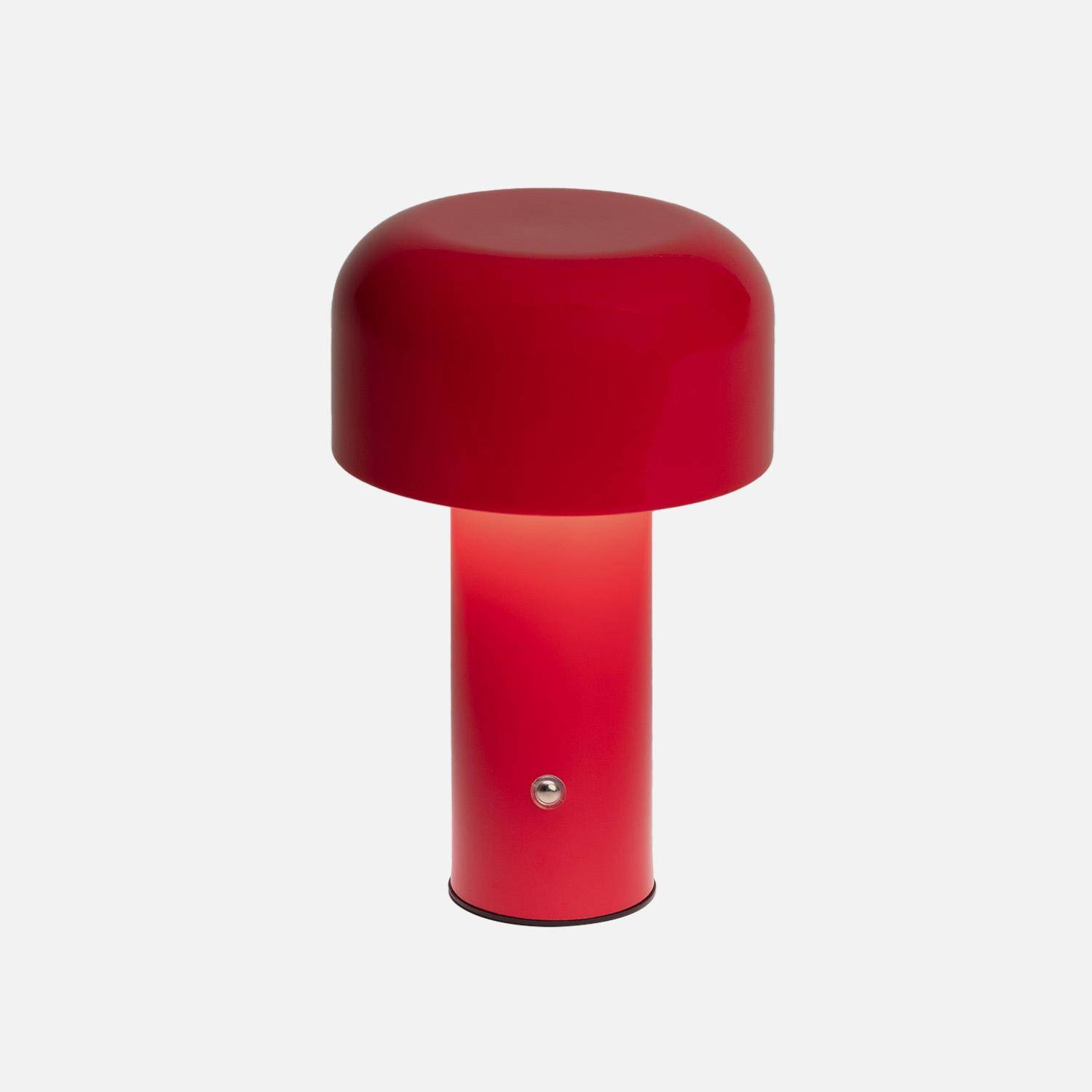 Interieur tafellamp, LED, oplaadbaar, Victor, rood Ø 13cm Photo5