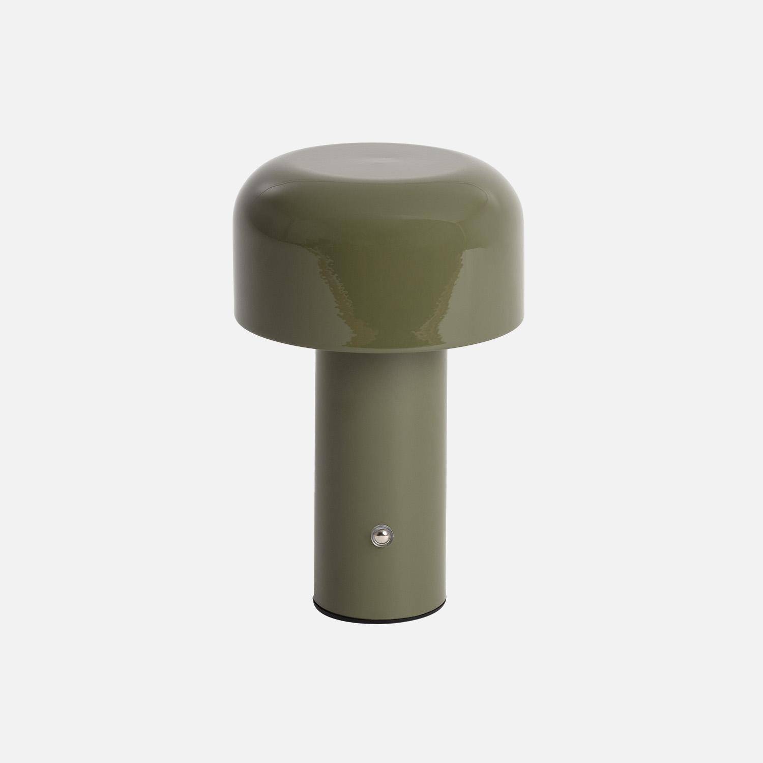 Lampe à poser LED sans fil rechargeable Victor vert Ø 13cm,sweeek,Photo3