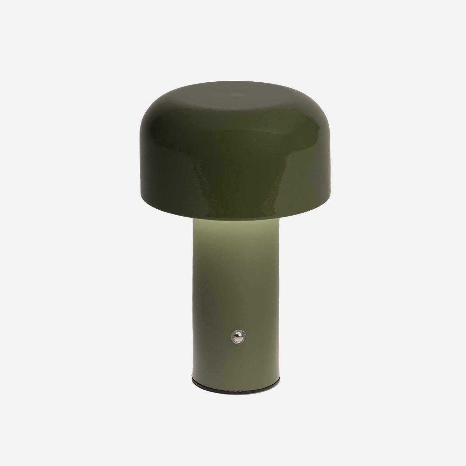 Lampe à poser LED sans fil rechargeable Victor vert Ø 13cm Photo4