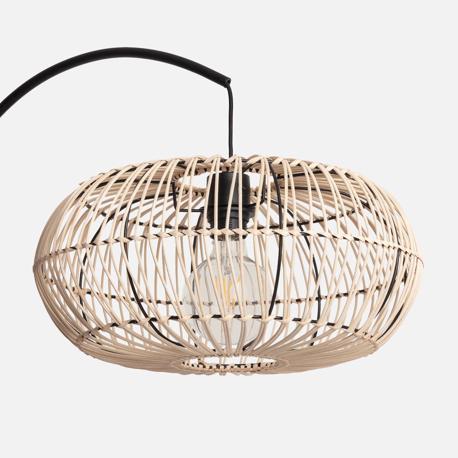 Lampadario interno rattan naturale H 170cm, Diego, Marrone naturale, 60x40x170 cm Photo3