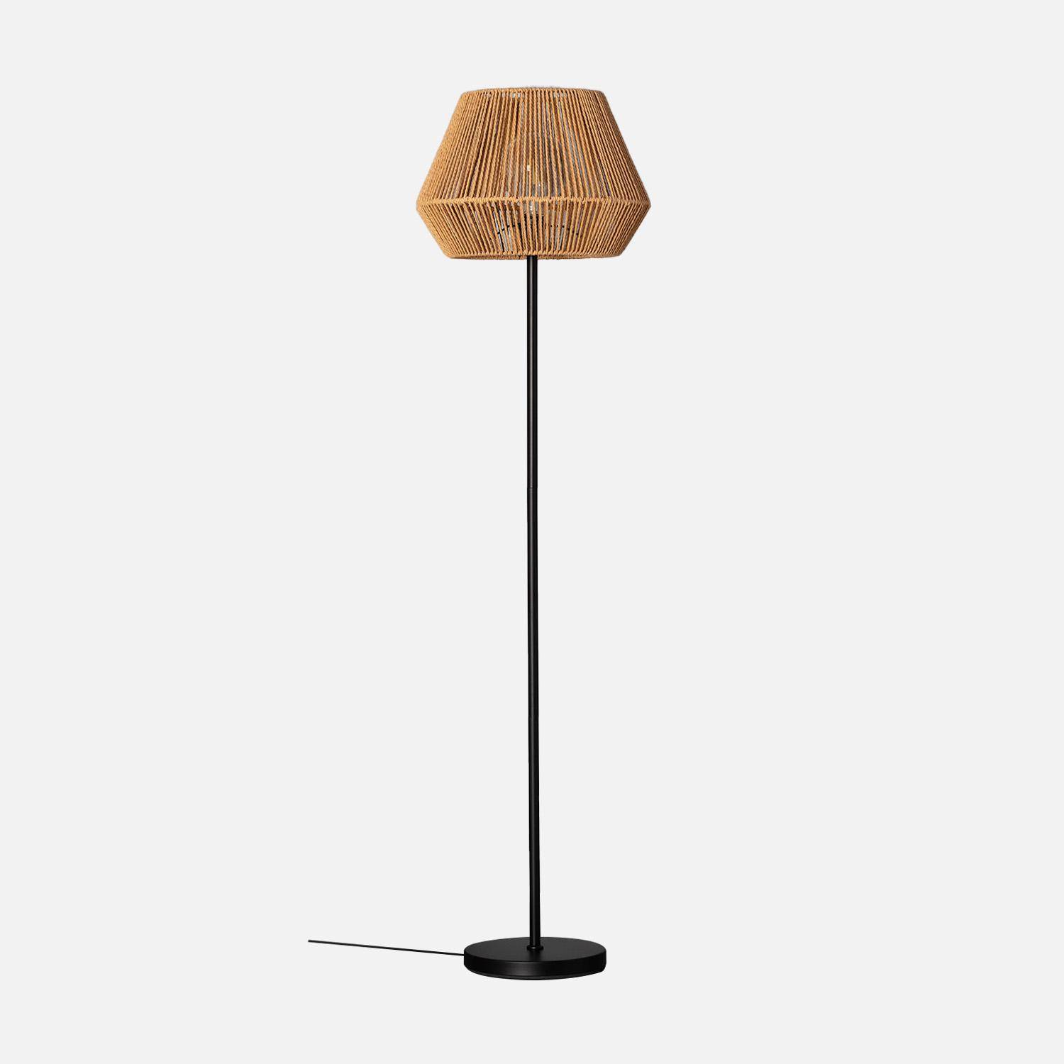 Lampadaire salon effet rotin Gabin naturel H 150cm ,sweeek,Photo3