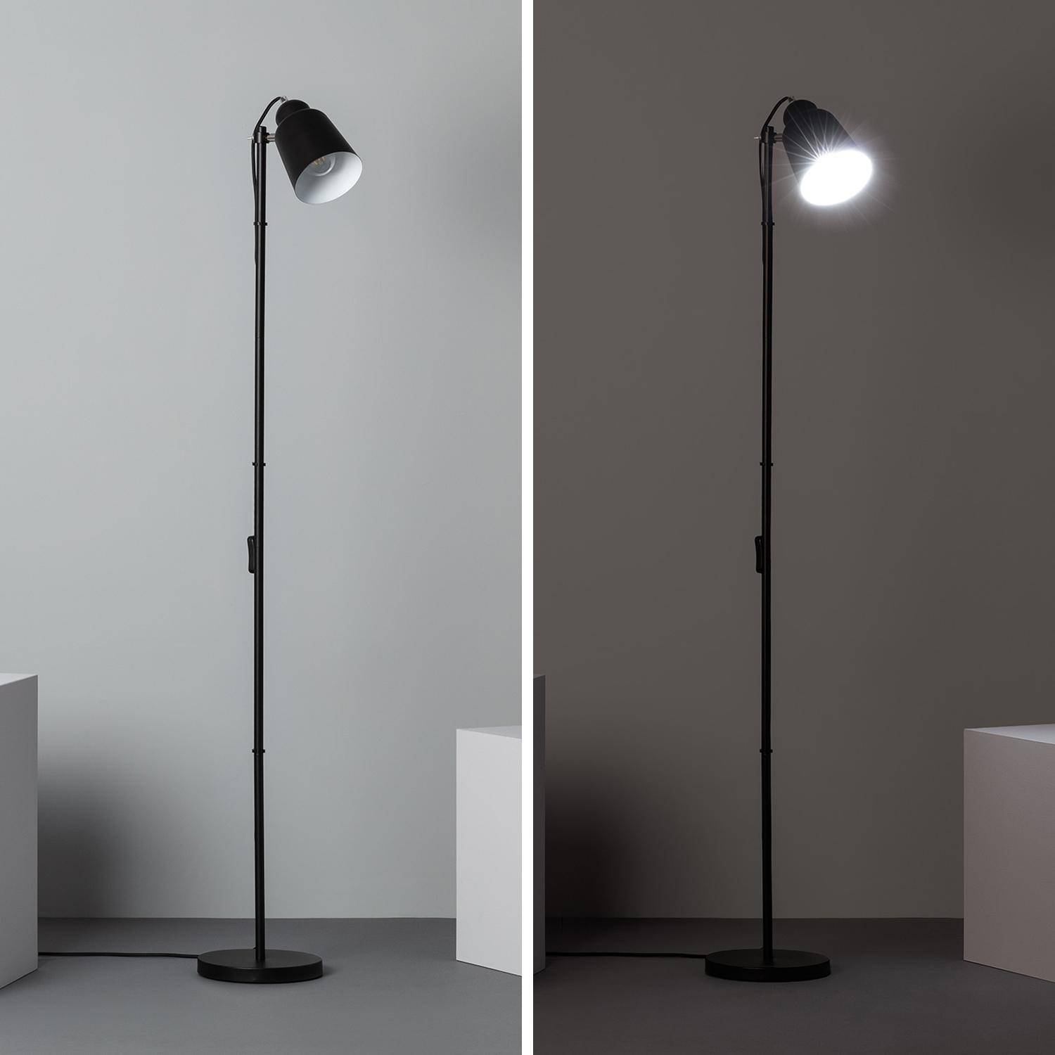 Lampadaire intérieur métal noir H 145cm Rémi  Photo2