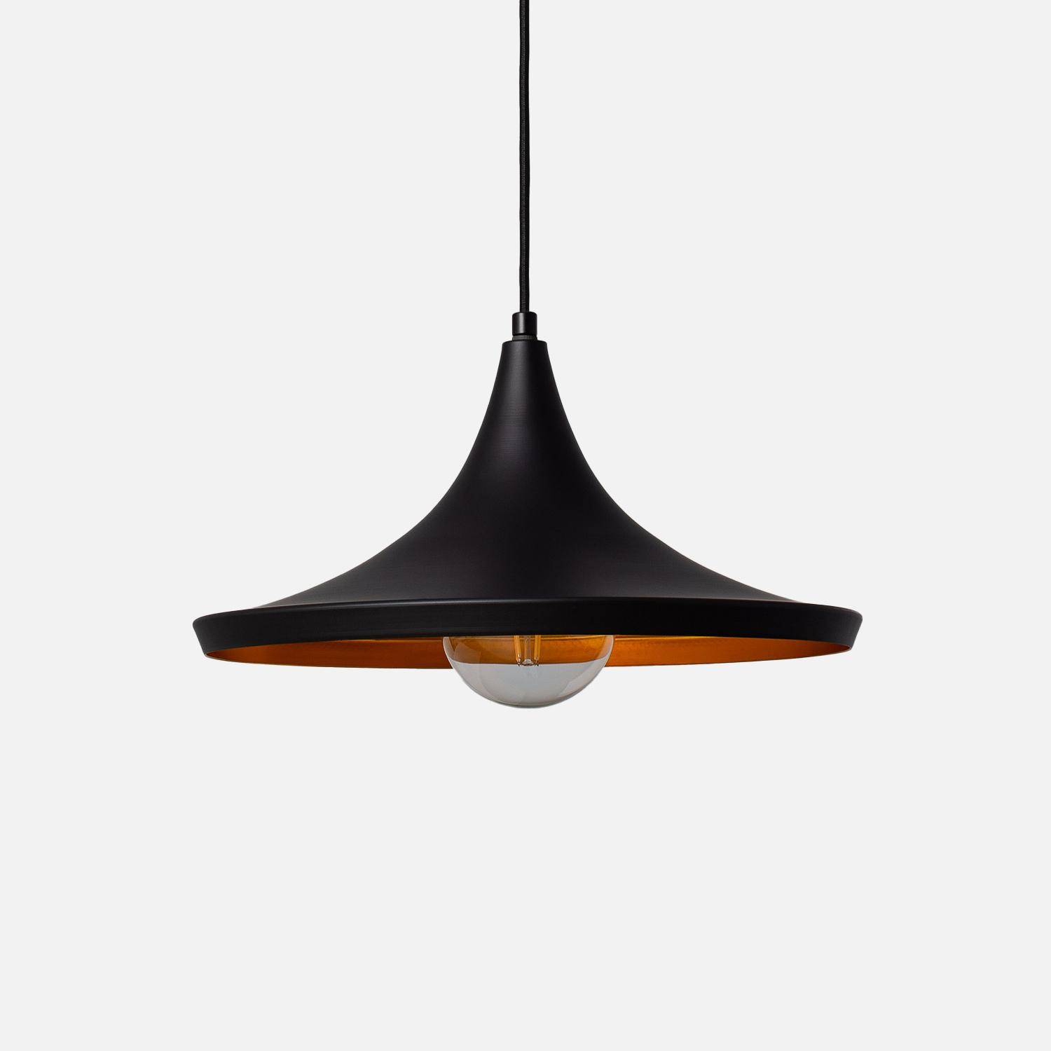 Hanglamp voor binnen zwart en goud metaal Ø 35cm Margot Photo2