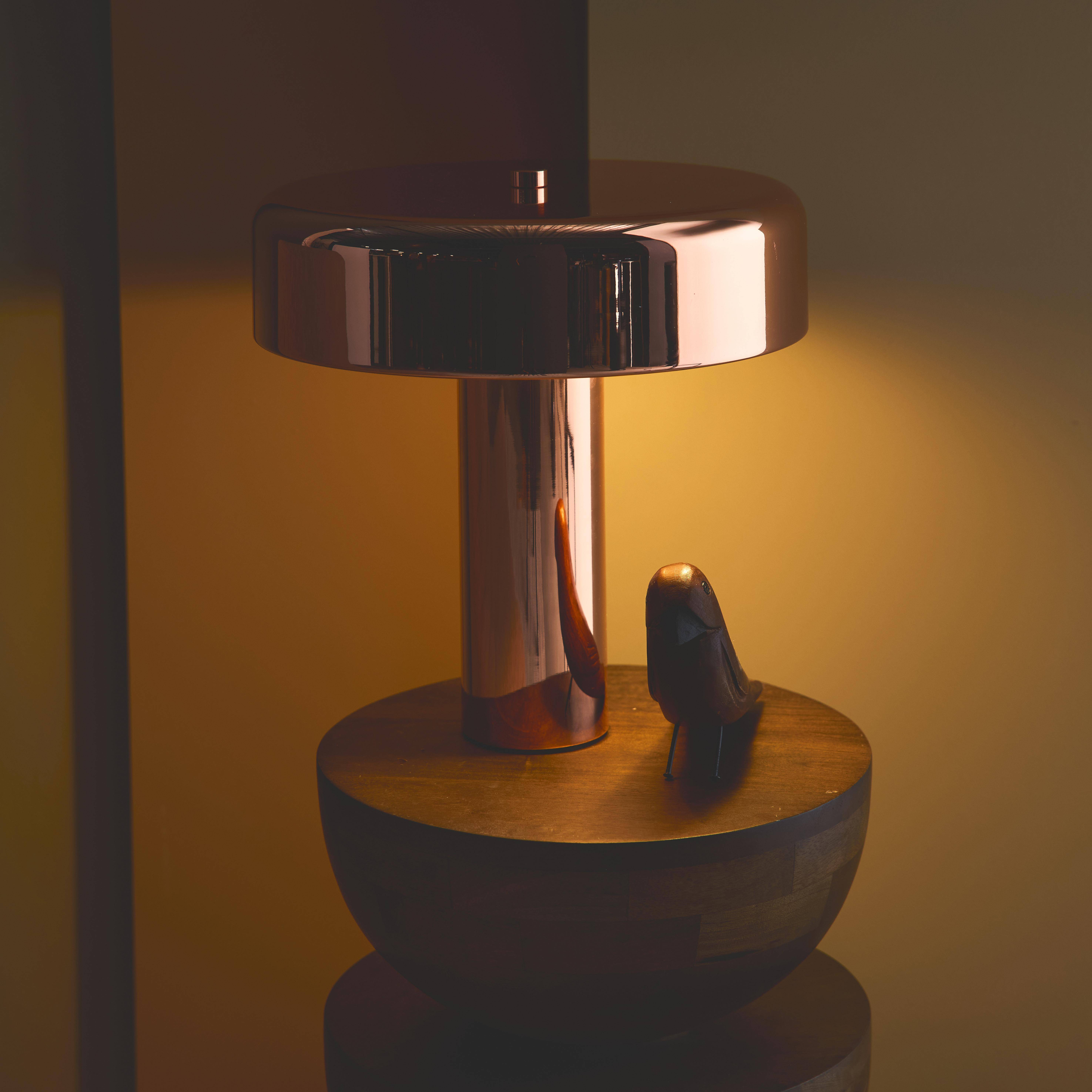 Lampe à poser métal Rudy or rose Ø 30cm Photo2