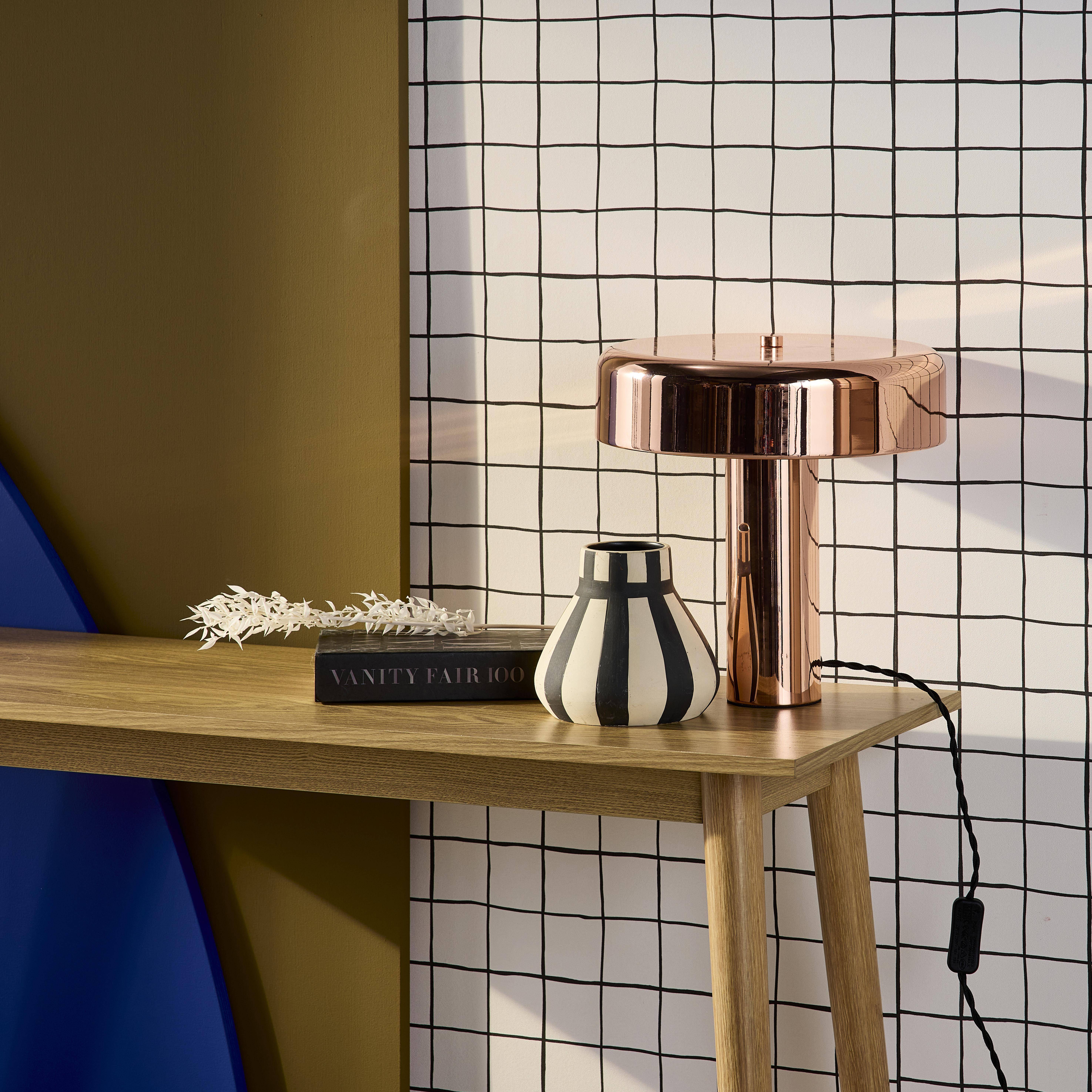 Tafel lamp, binnen, roségoud metaal, Rudy, Ø 30cm,sweeek,Photo2
