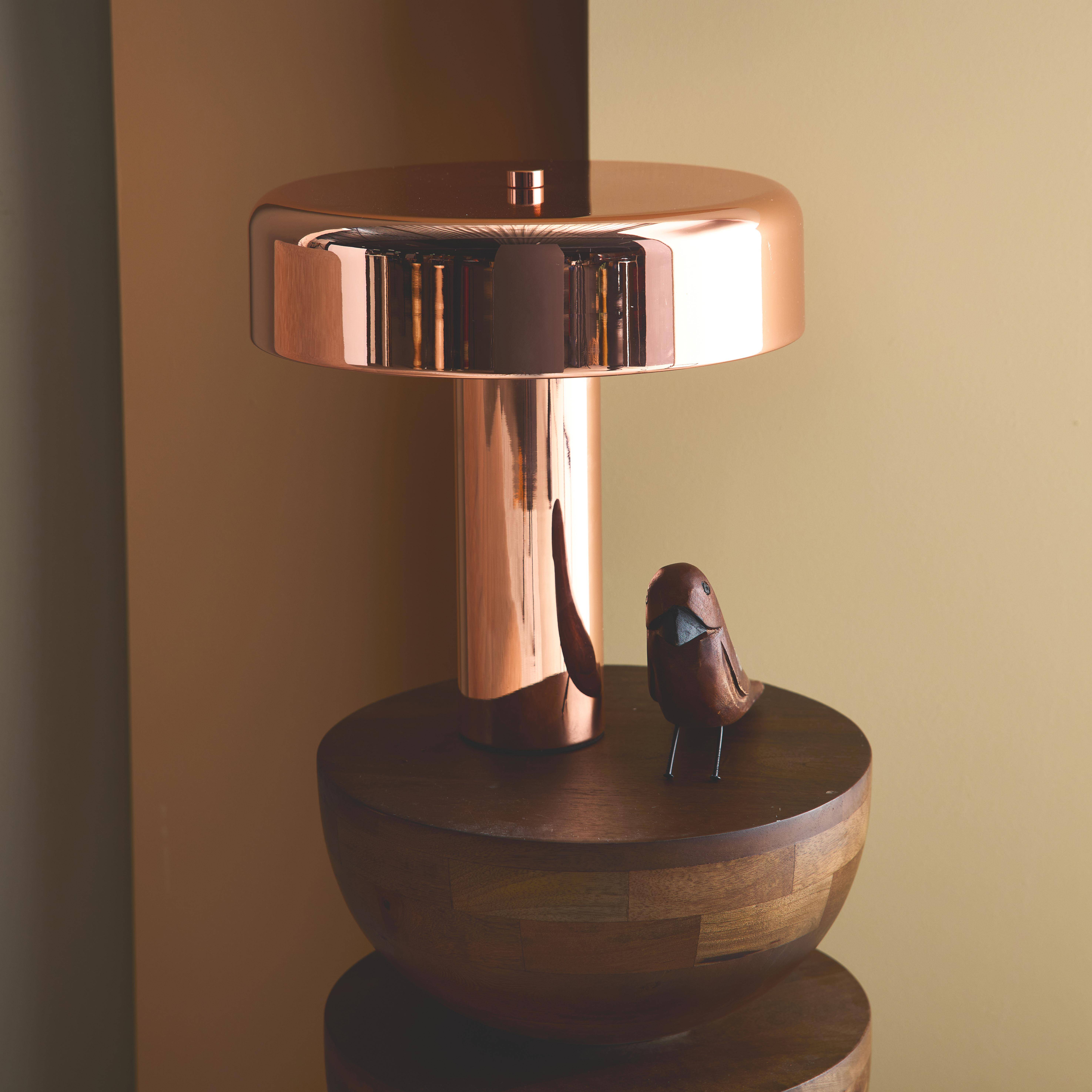 Lampe à poser métal Rudy or rose Ø 30cm Photo1