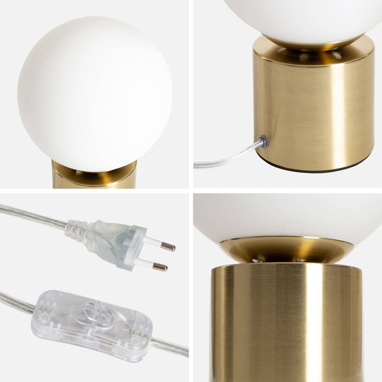Lampe de table intérieur métal et verre Nino or H 25cm Photo4