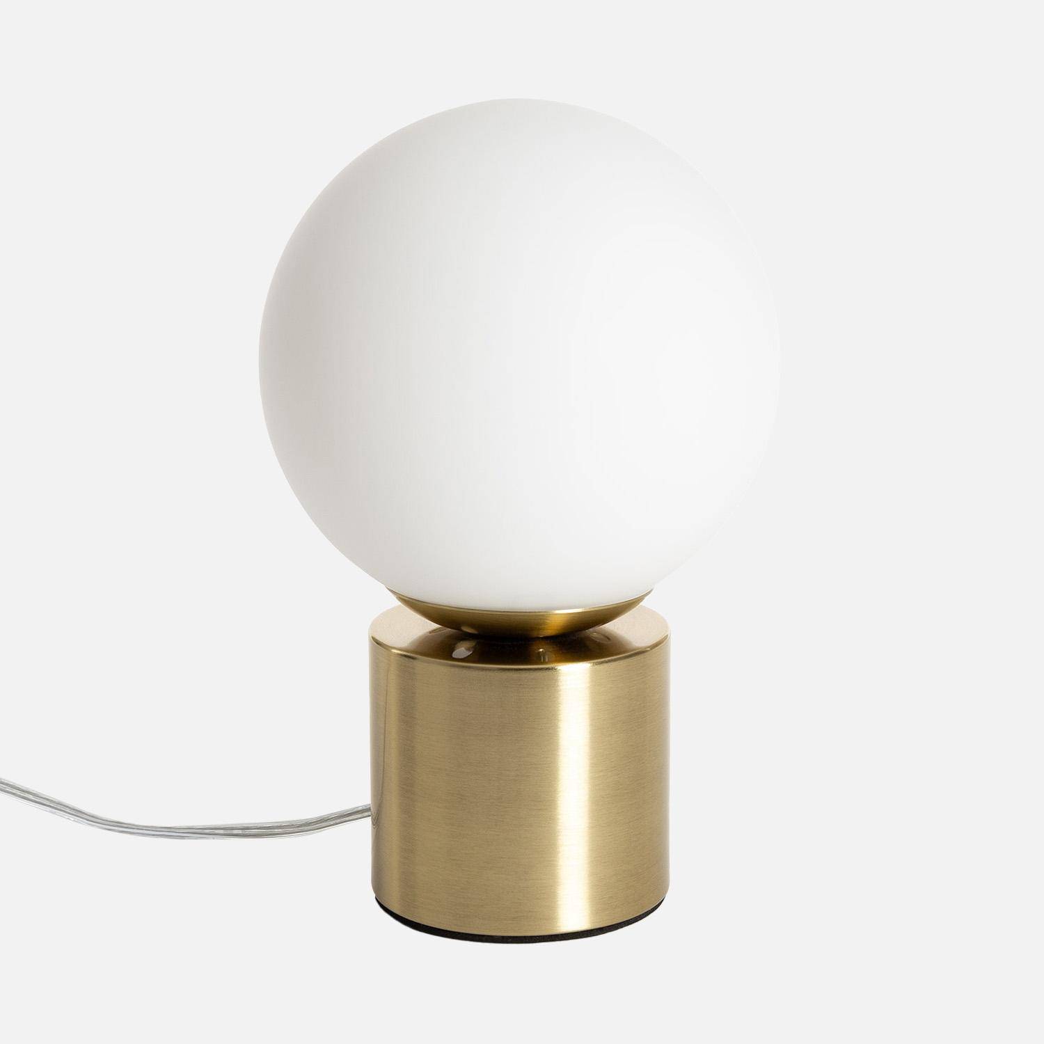 Lampe de table intérieur métal et verre Nino or H 25cm Photo3