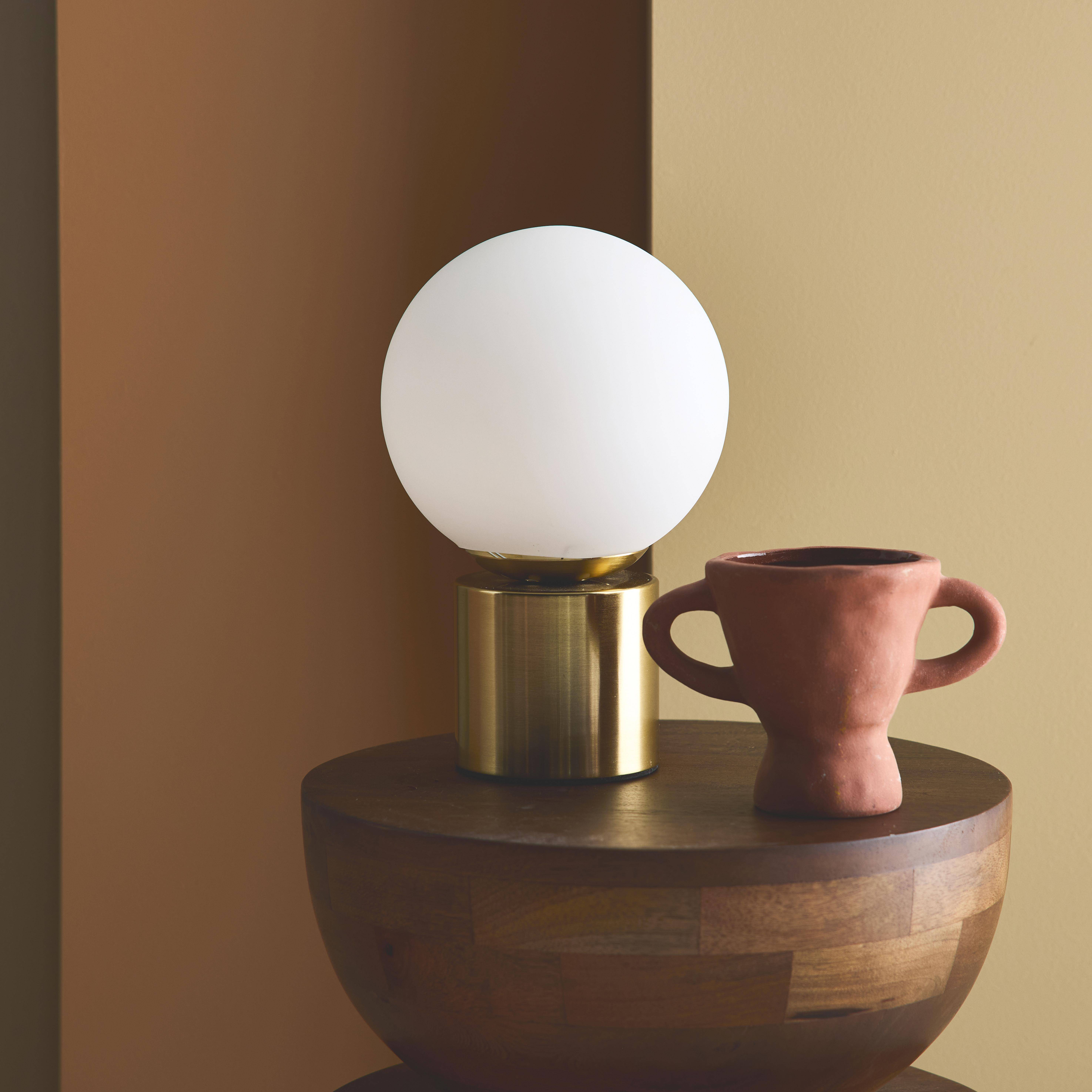 Lampe de table intérieur métal et verre Nino or H 25cm Photo1