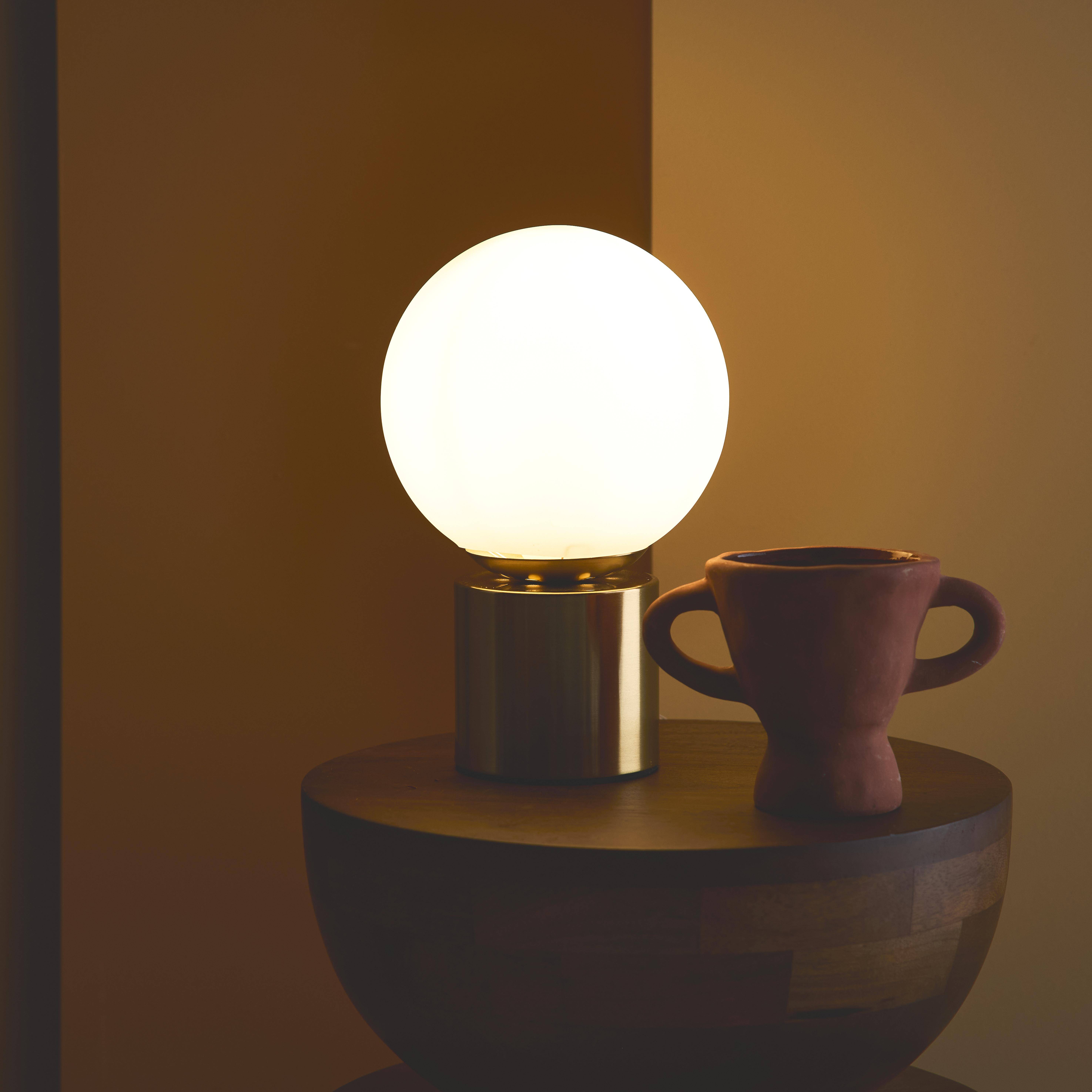 Lampe de table intérieur métal et verre Nino or H 25cm Photo2